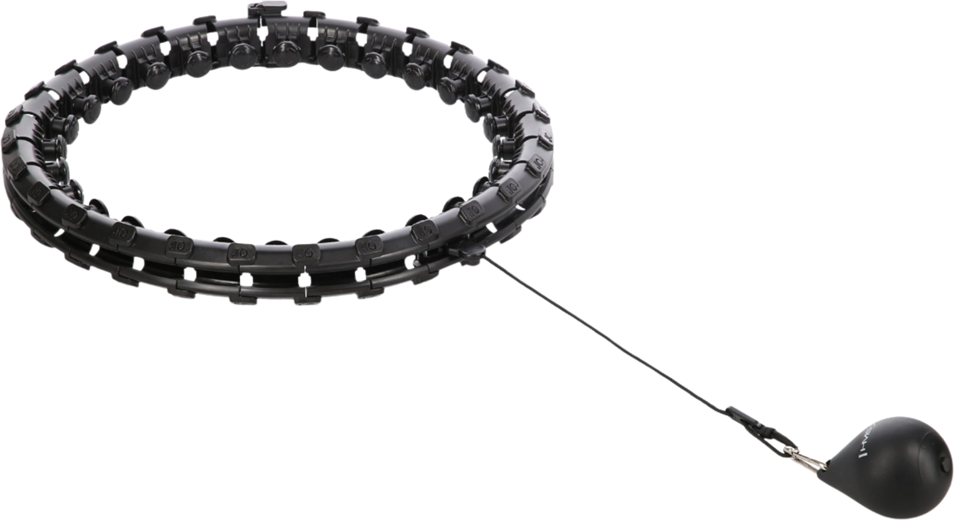 NORTHIX, Weighted Hula Hoop With Waist Support, Black, Plus Size