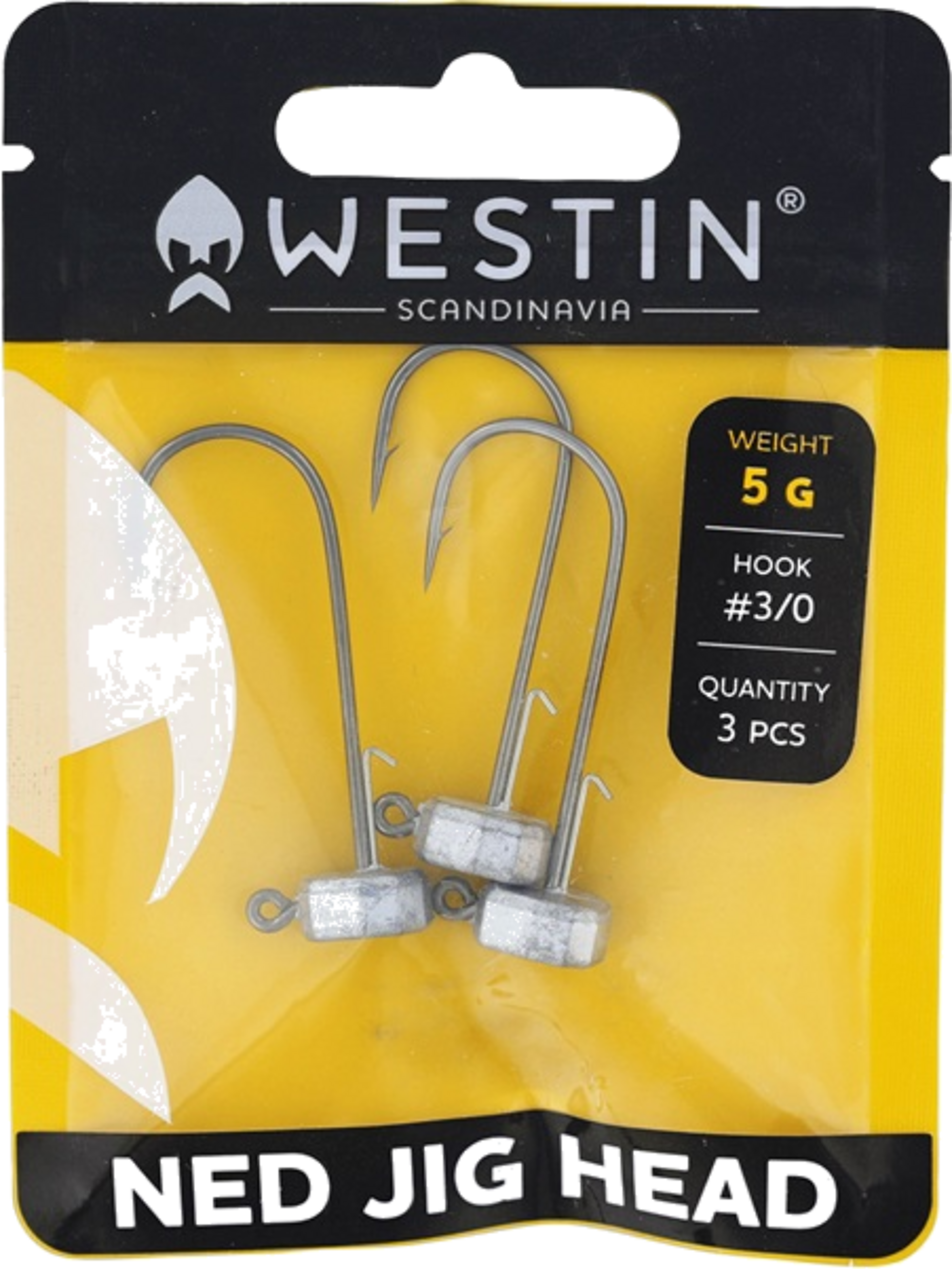 WESTIN, Westin Ned Jig Head #3/0 5g Lead 3pcs