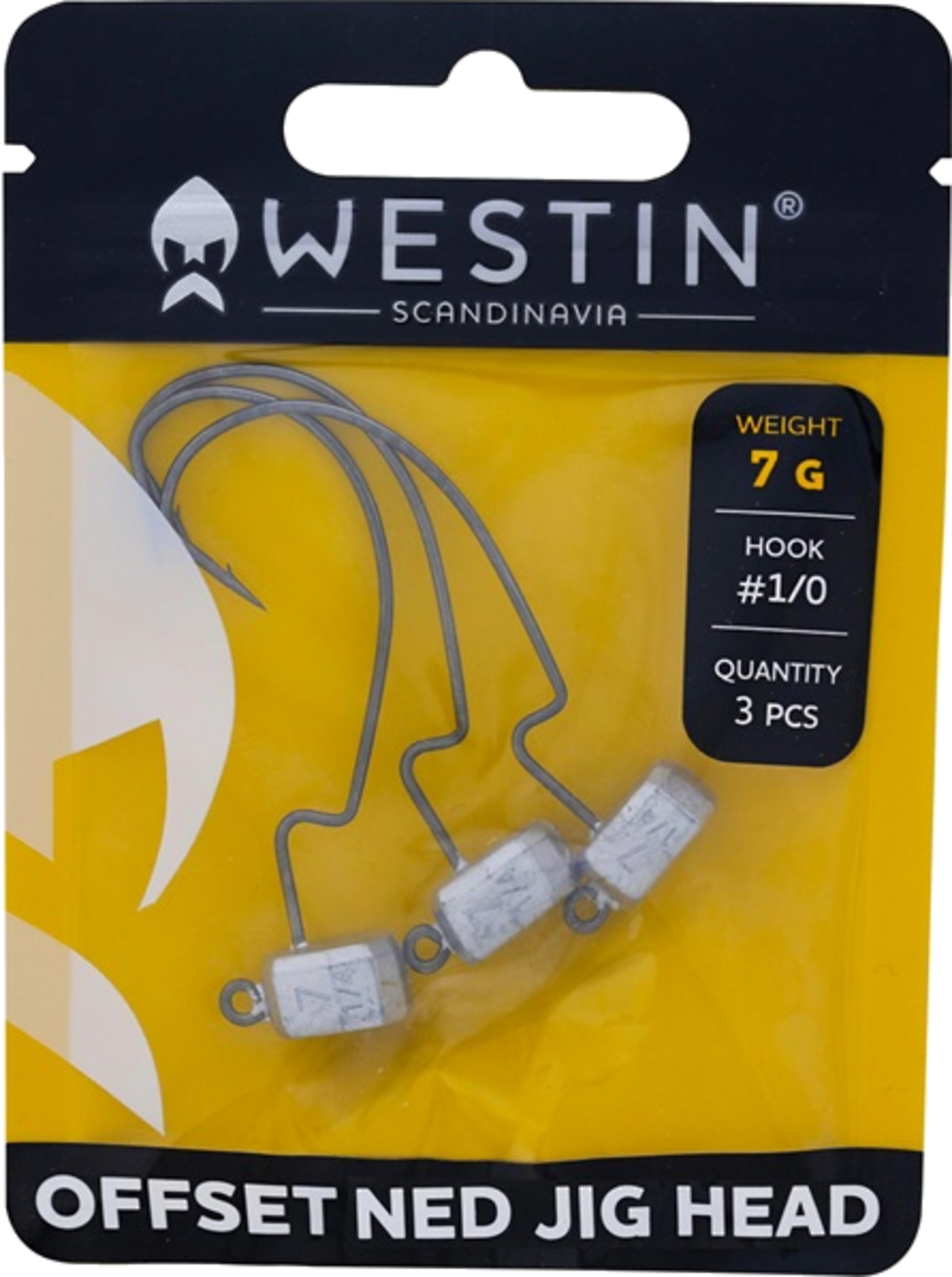 WESTIN, Westin Offset Ned Jig Head #2/0 7g Lead 3pcs
