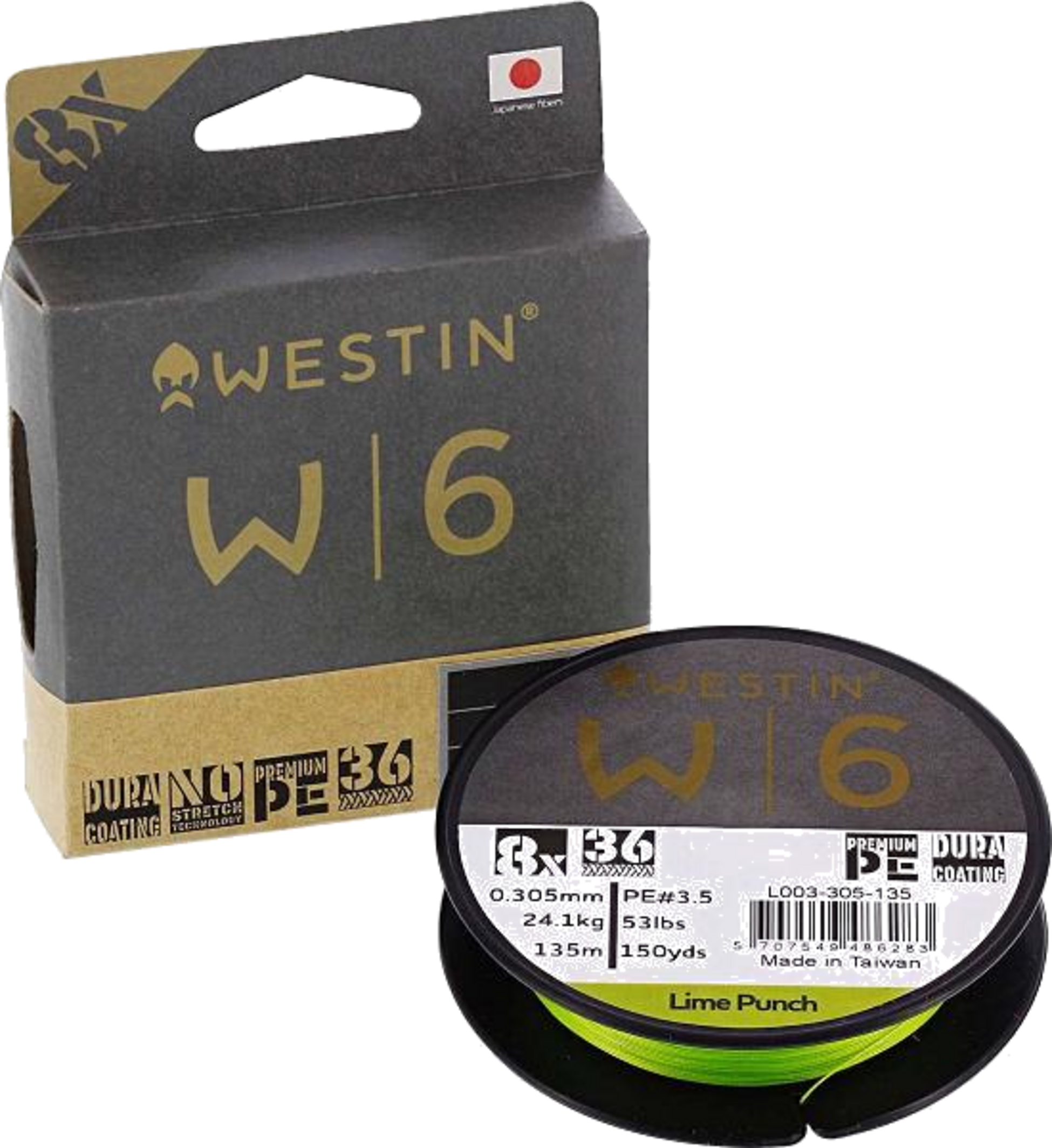 WESTIN, Westin W6 8 Braid Lime Punch 0.128mm 135m 5.5kg