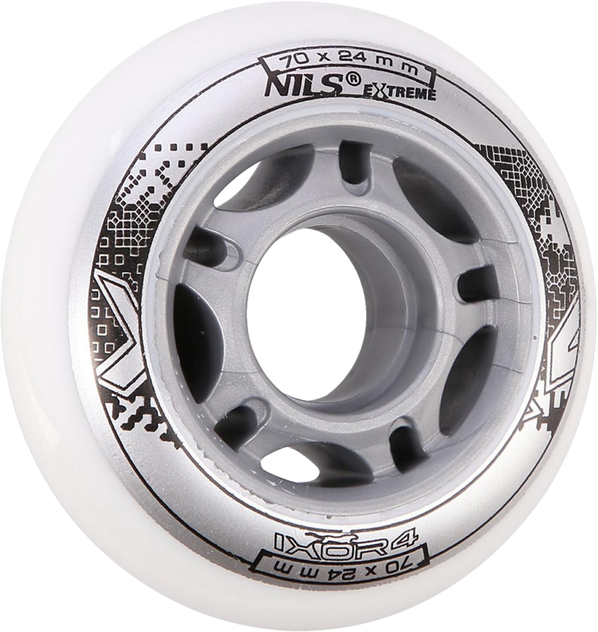 NORTHIX, White Pu Skate Wheels, 70x24mm, 82a, Set Of 4