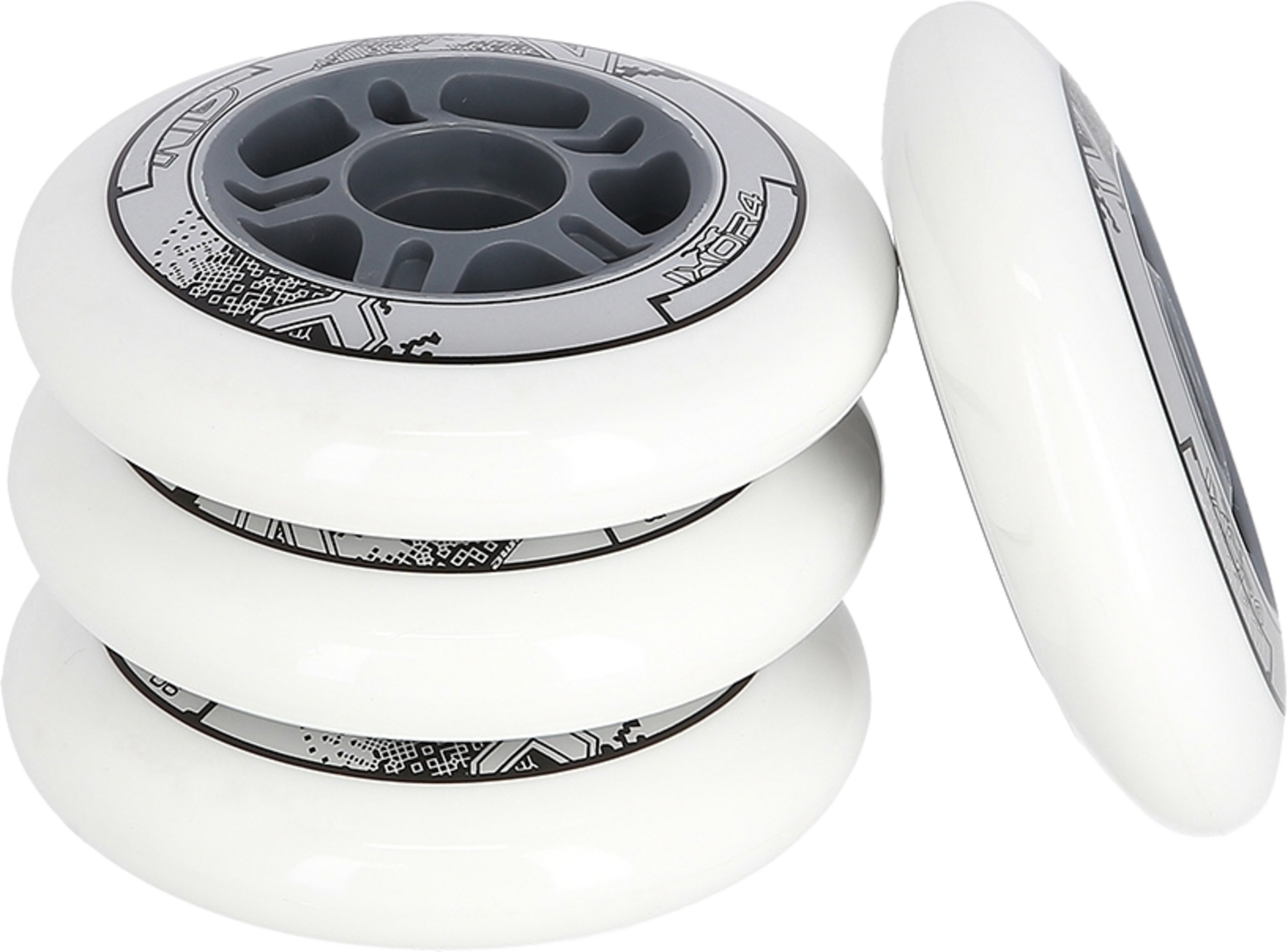 NORTHIX, White Pu Skate Wheels, 70x24mm, 82a, Set Of 4