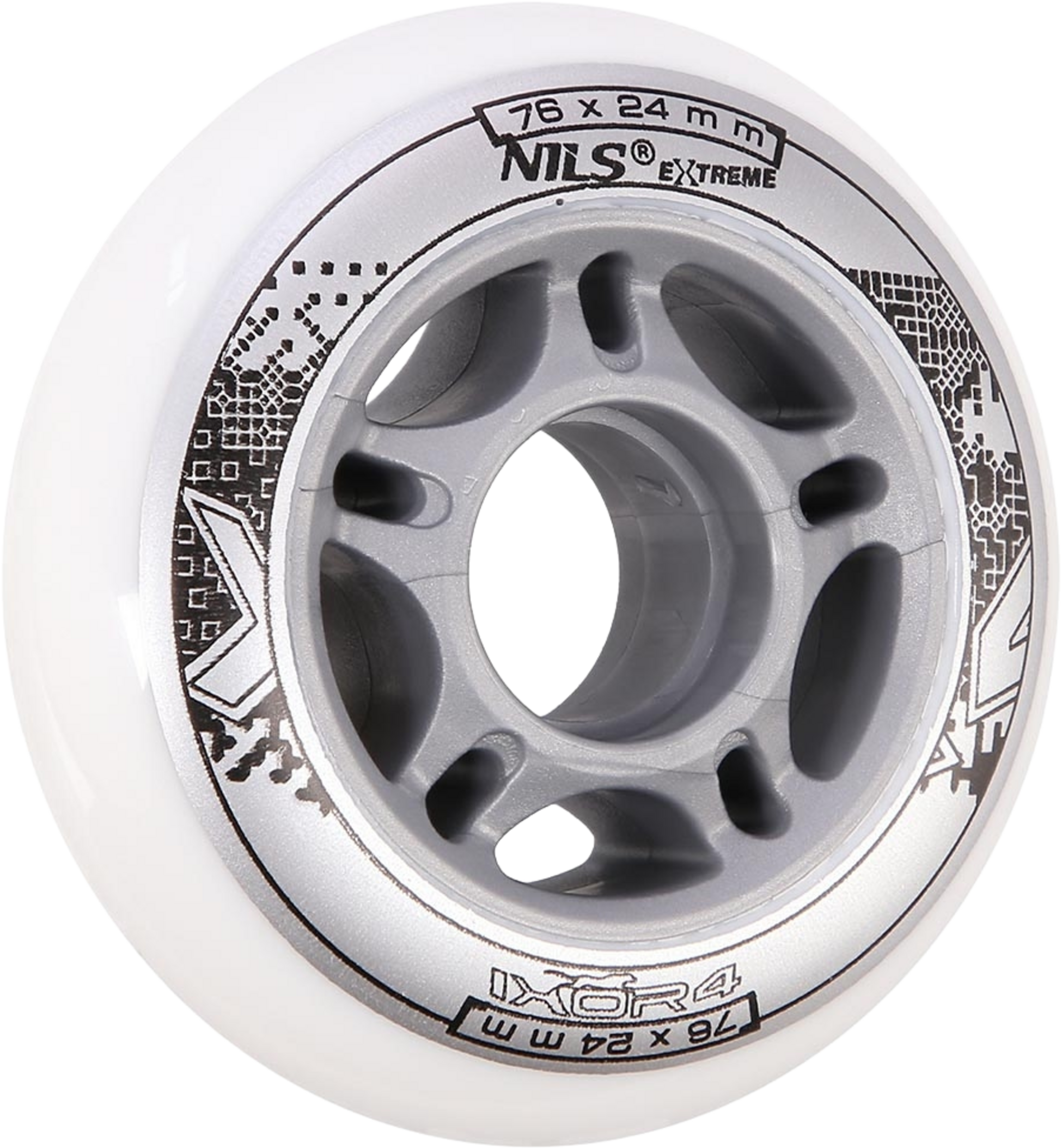 NORTHIX, White Pu Skate Wheels, 76x24mm, 82a, Set Of 4