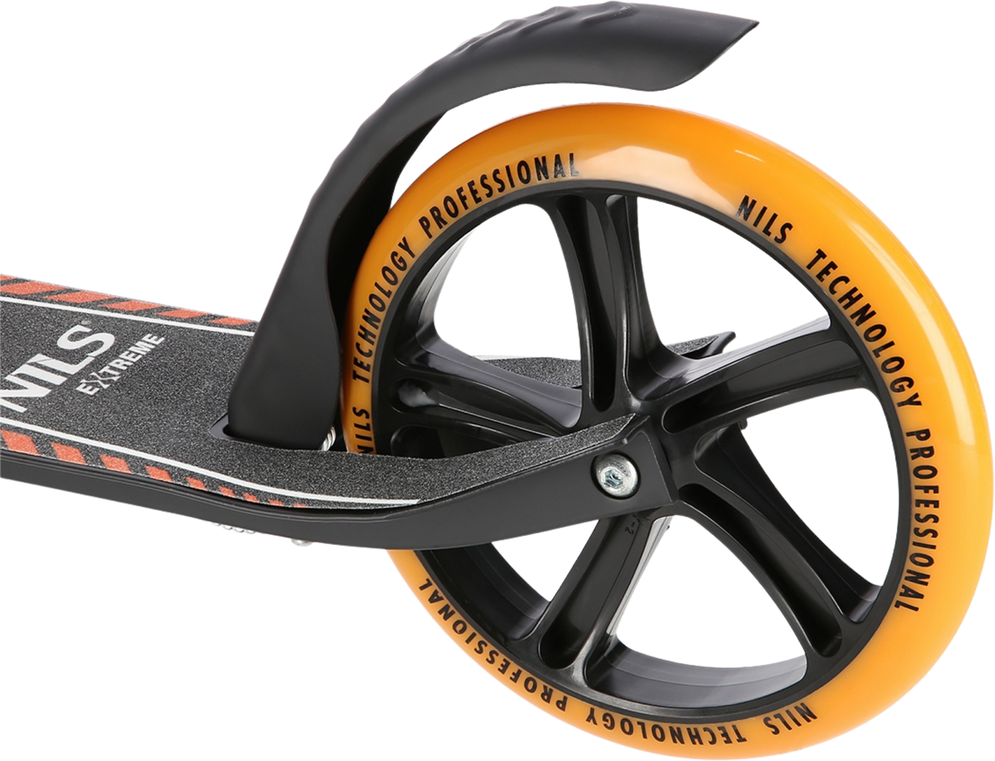 NORTHIX, White-orange Kick Scooter, Adjustable Height