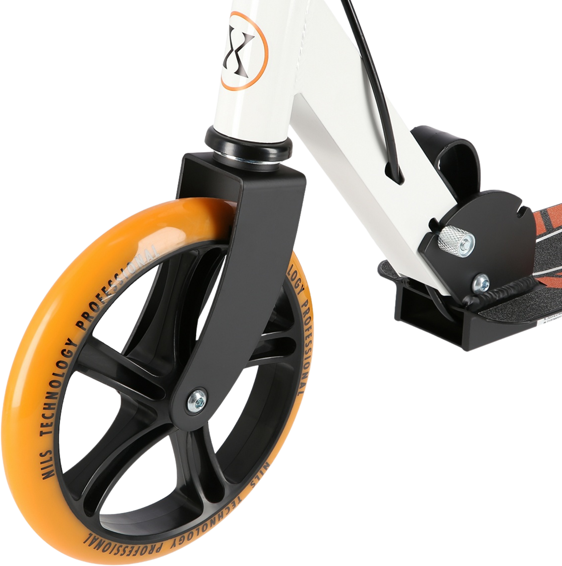 NORTHIX, White-orange Kick Scooter, Adjustable Height