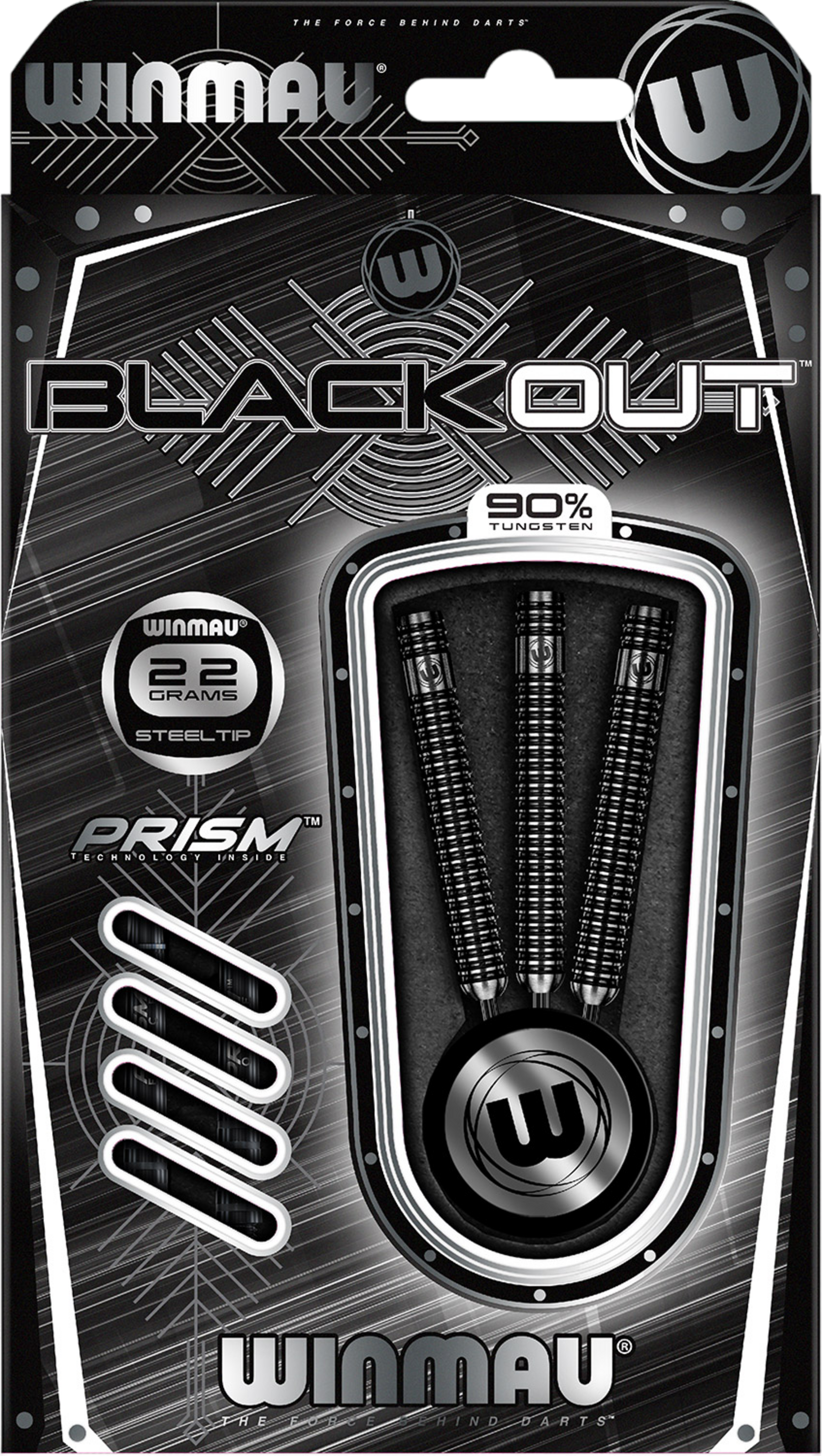 WINMAU, Winmau Blackout Steel Tip Darts 22gr