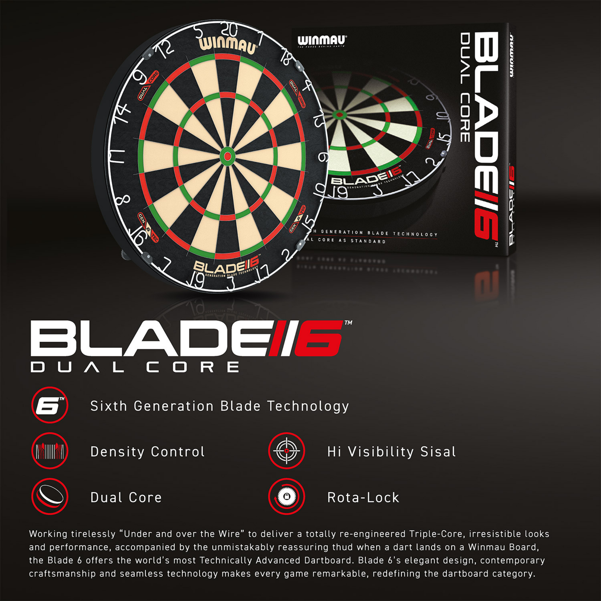 WINMAU, Winmau Blade 6 Dual Core Dartboard