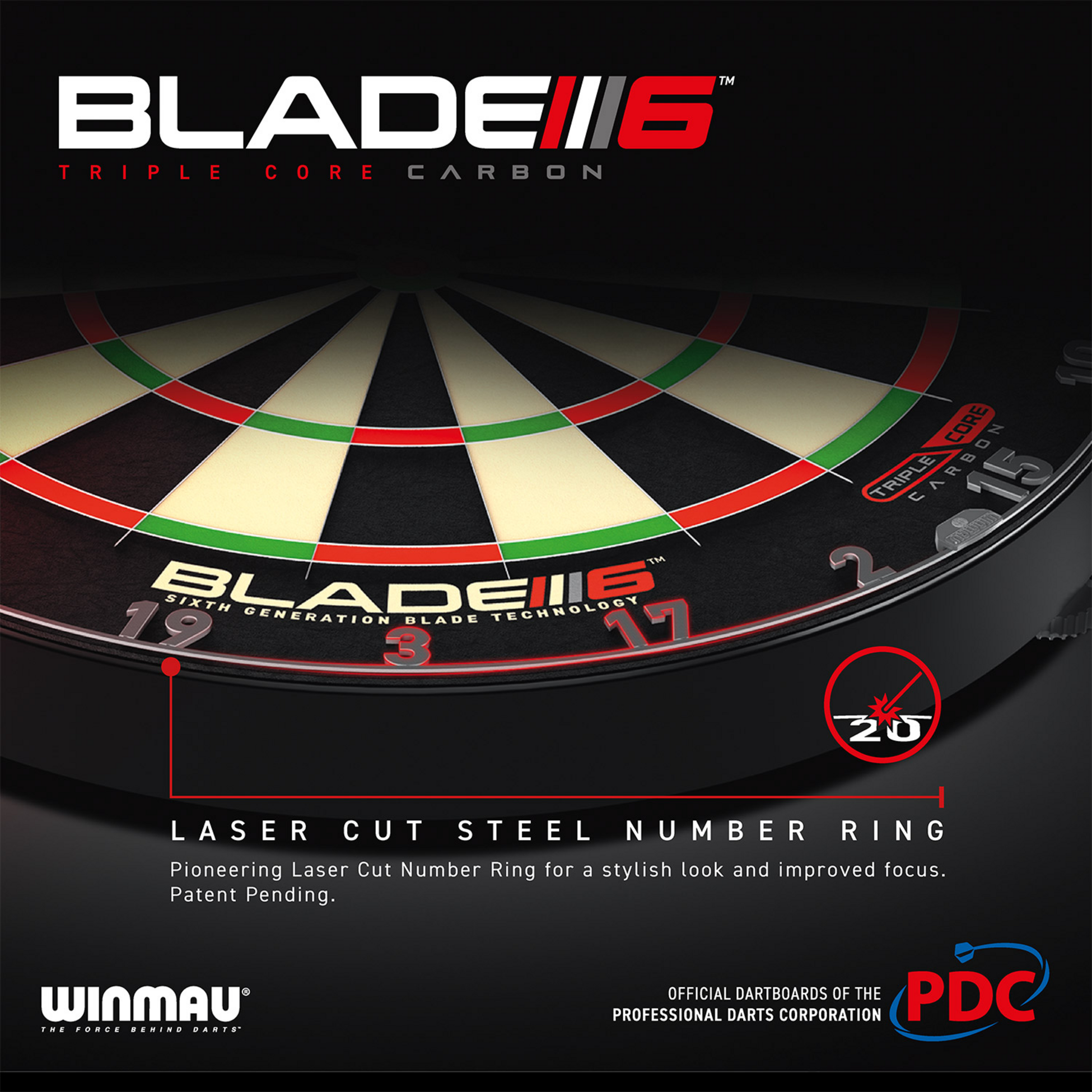 WINMAU, Winmau Blade 6 Triple Core Dartboard