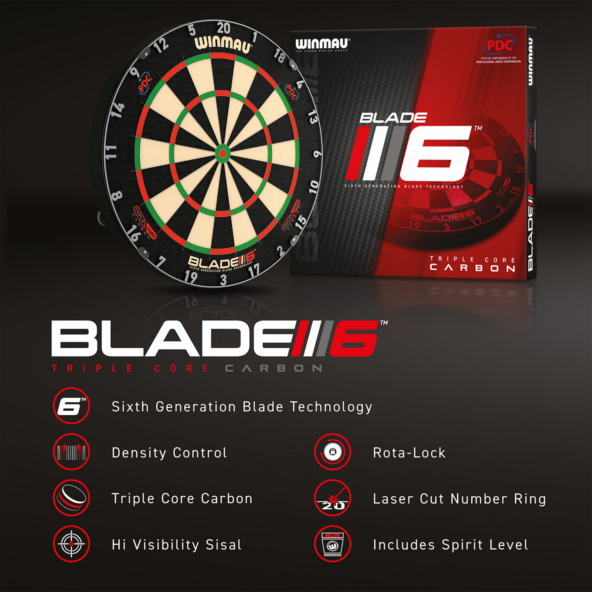 WINMAU, Winmau Blade 6 Triple Core Dartboard