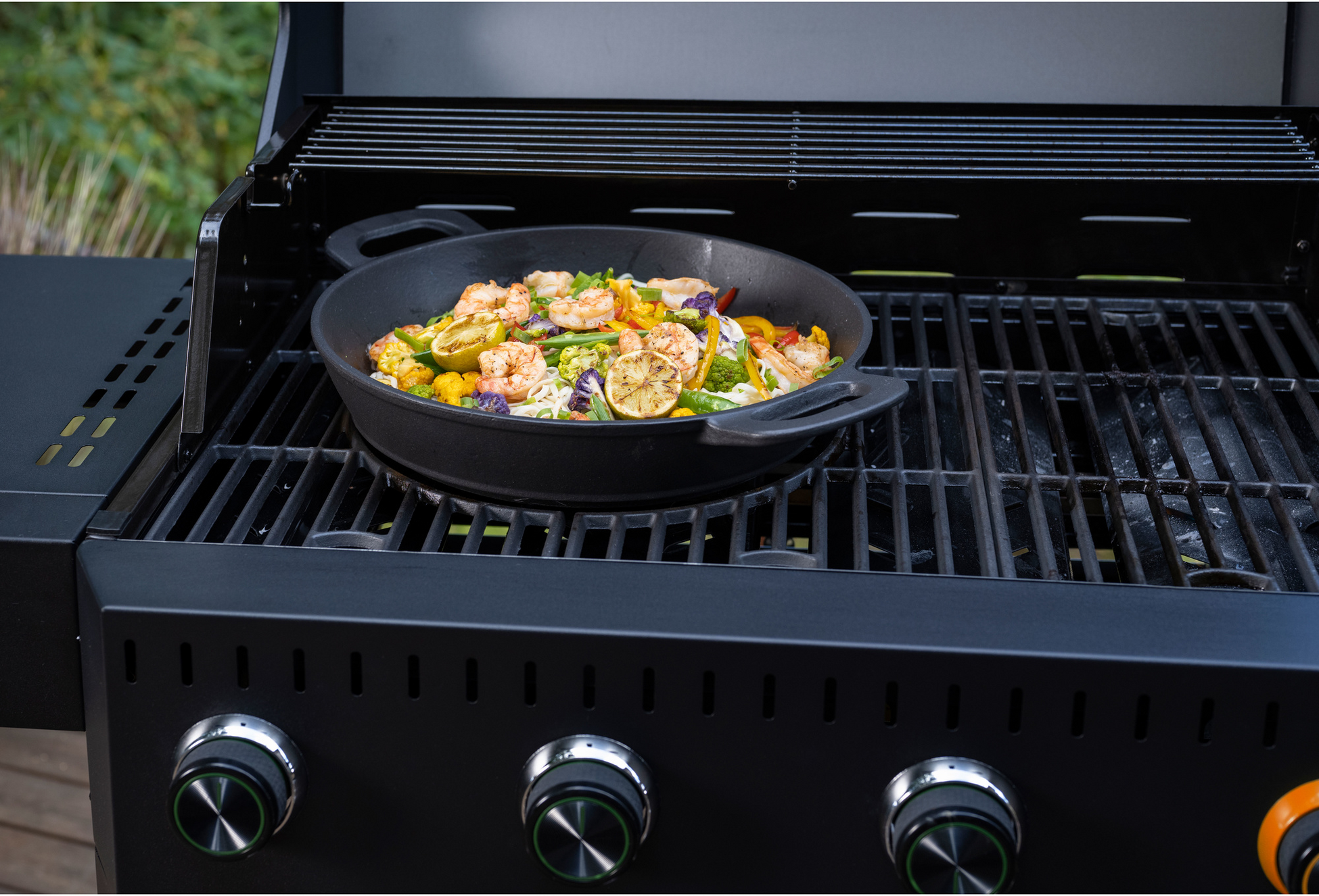 MUSTANG, Wokpanna I Gjutj&auml;rn Multigrill 30 Cm