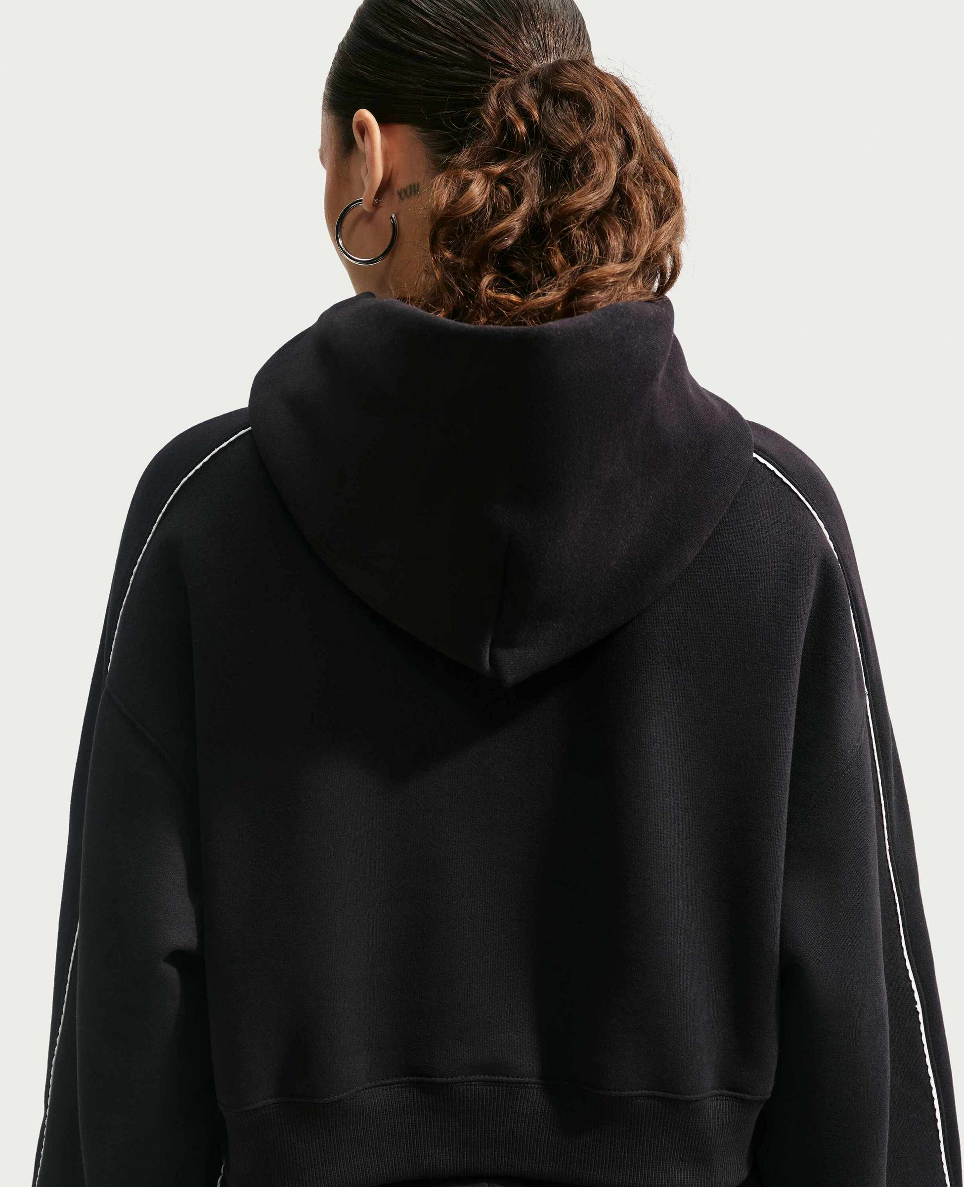 NIKE, Women's Cropped Pullover Hoodie Studio Fleece Medium Weight 'graphic Pack'