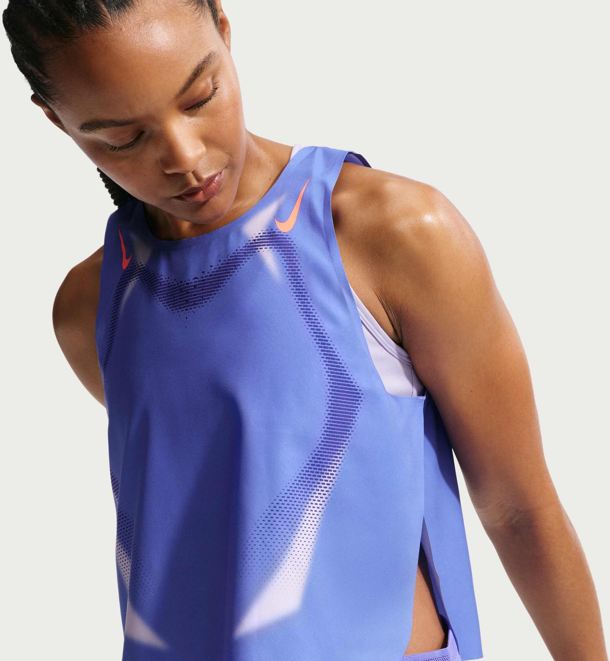 NIKE, Women's Dri-fit Adv Cropped Running Tank Top Aeroswift