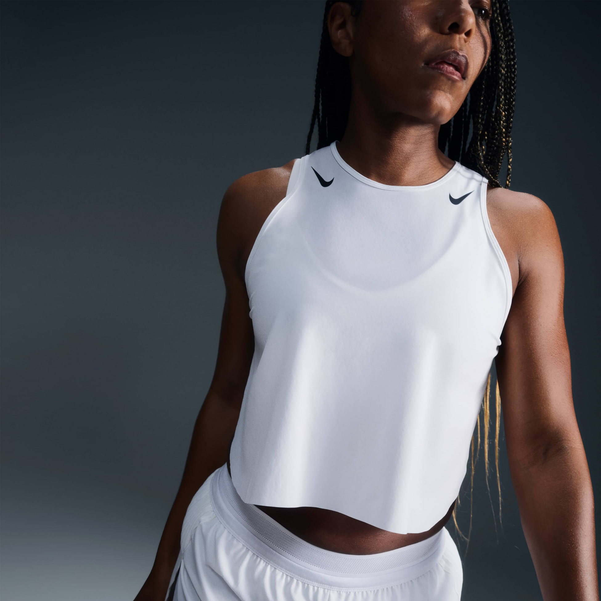 NIKE, Women's Dri-fit Adv Cropped Running Tank Top Aeroswift