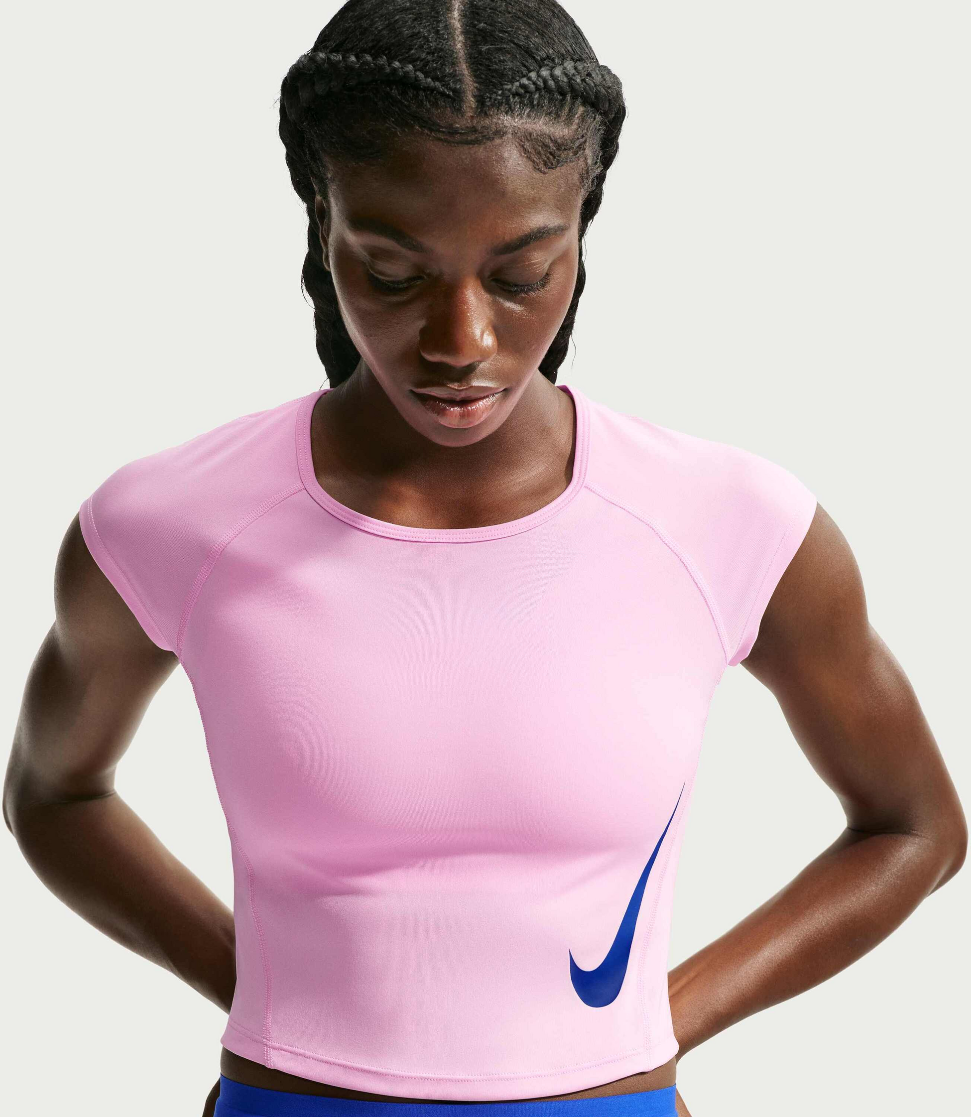 NIKE, Women's Dri-fit Cap-sleeve Running Top Tempo Swoosh