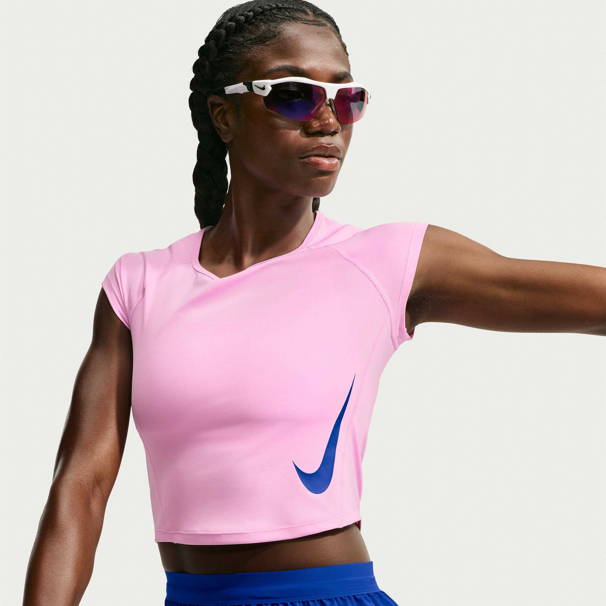 NIKE, Women's Dri-fit Cap-sleeve Running Top Tempo Swoosh