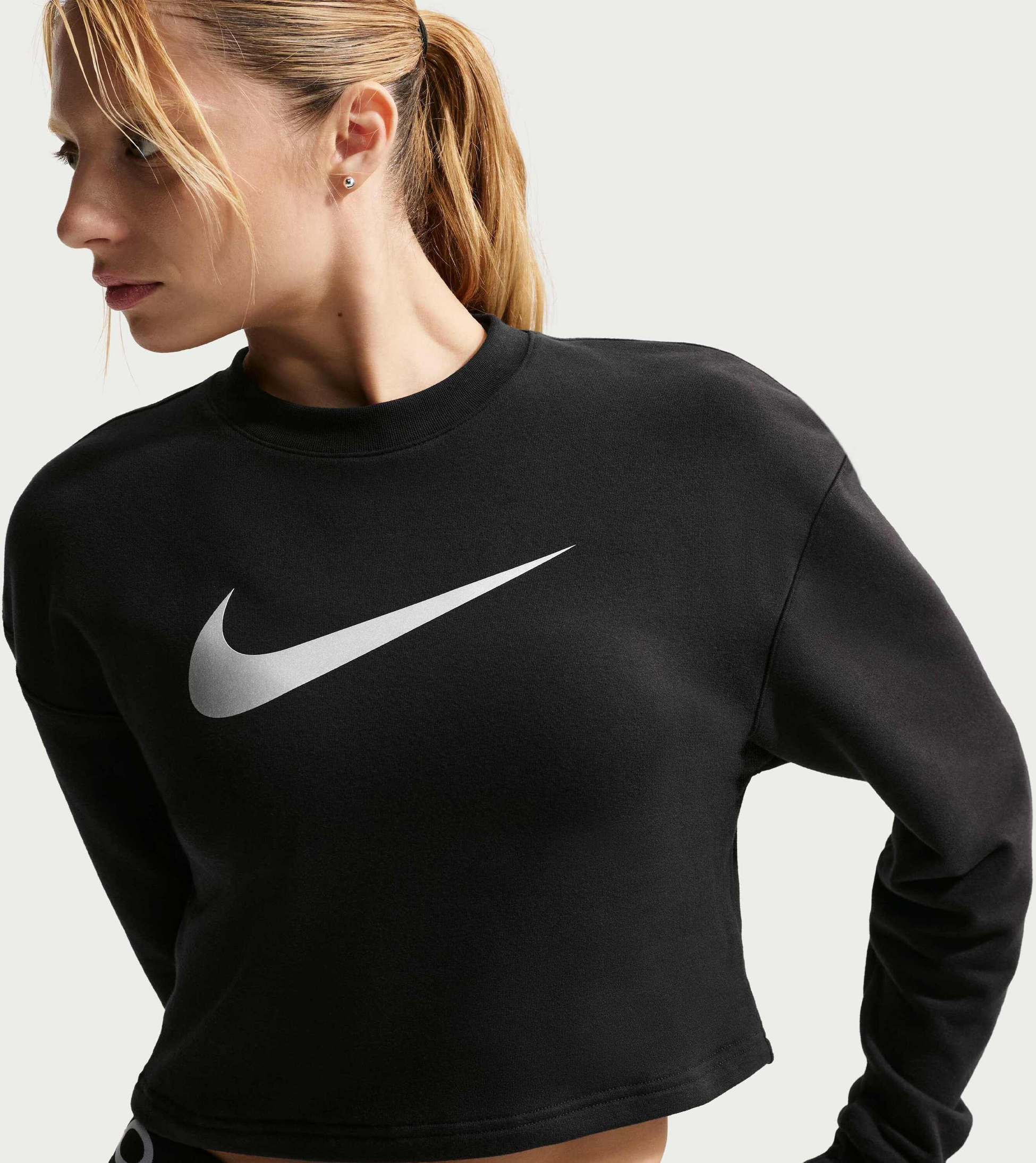 NIKE, Women's Dri-fit Crew-neck French Terry Top Pro