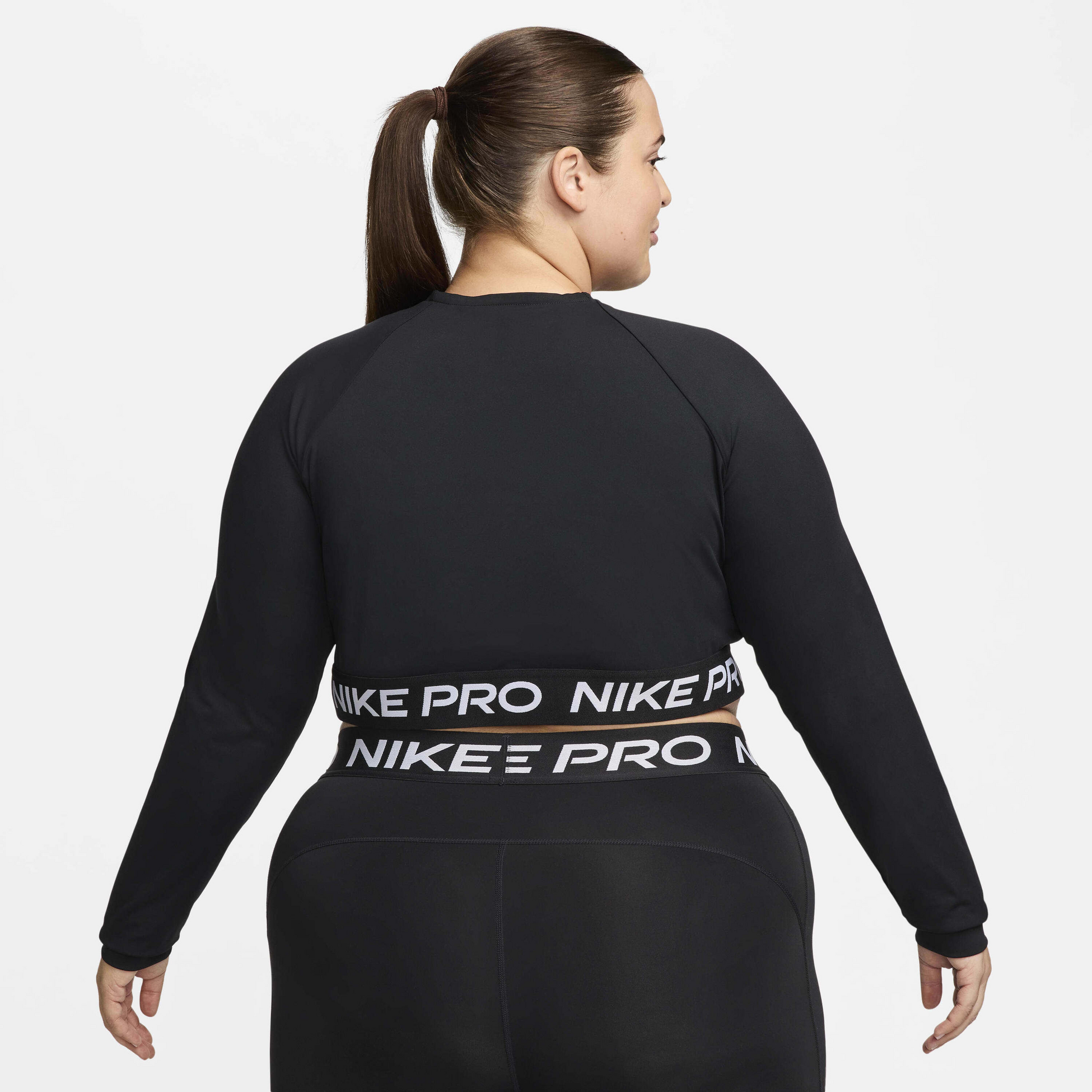 NIKE, Women's Dri-fit Cropped Long-sleeve Top (plus Size) Pro