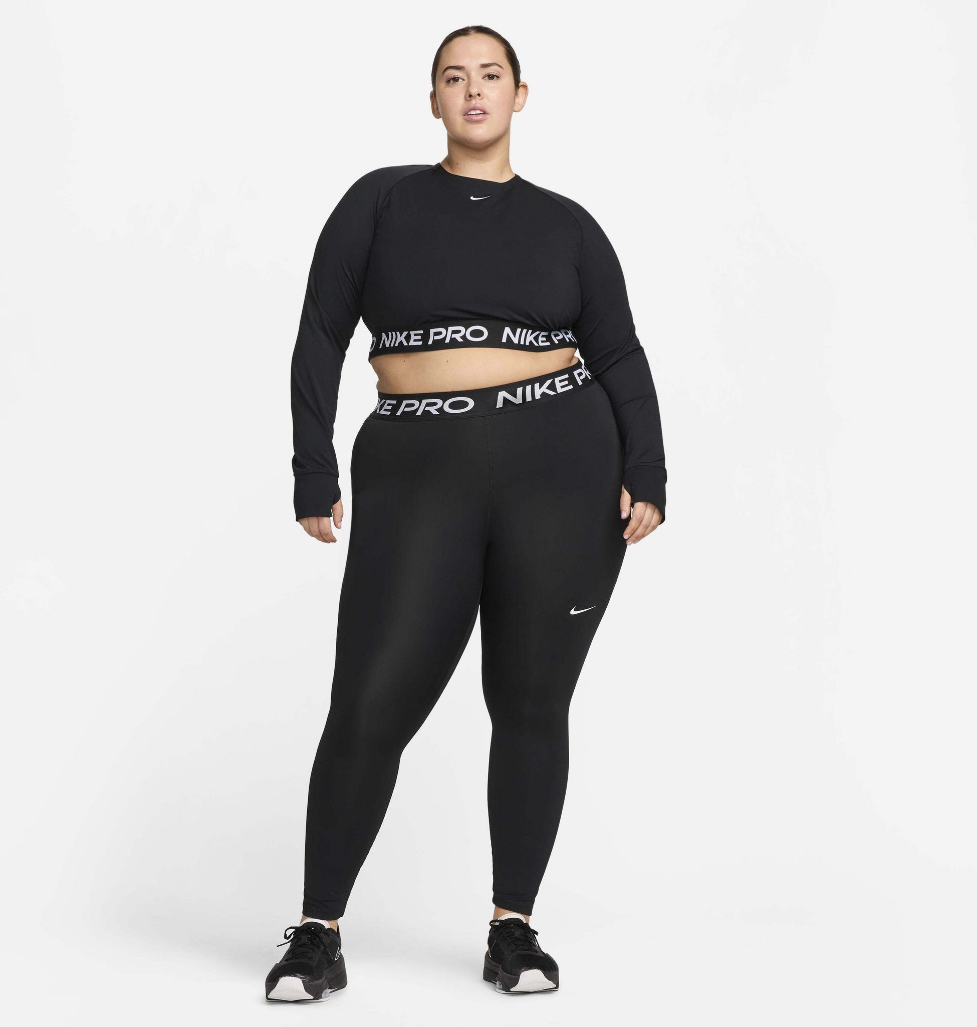 NIKE, Women's Dri-fit Cropped Long-sleeve Top (plus Size) Pro