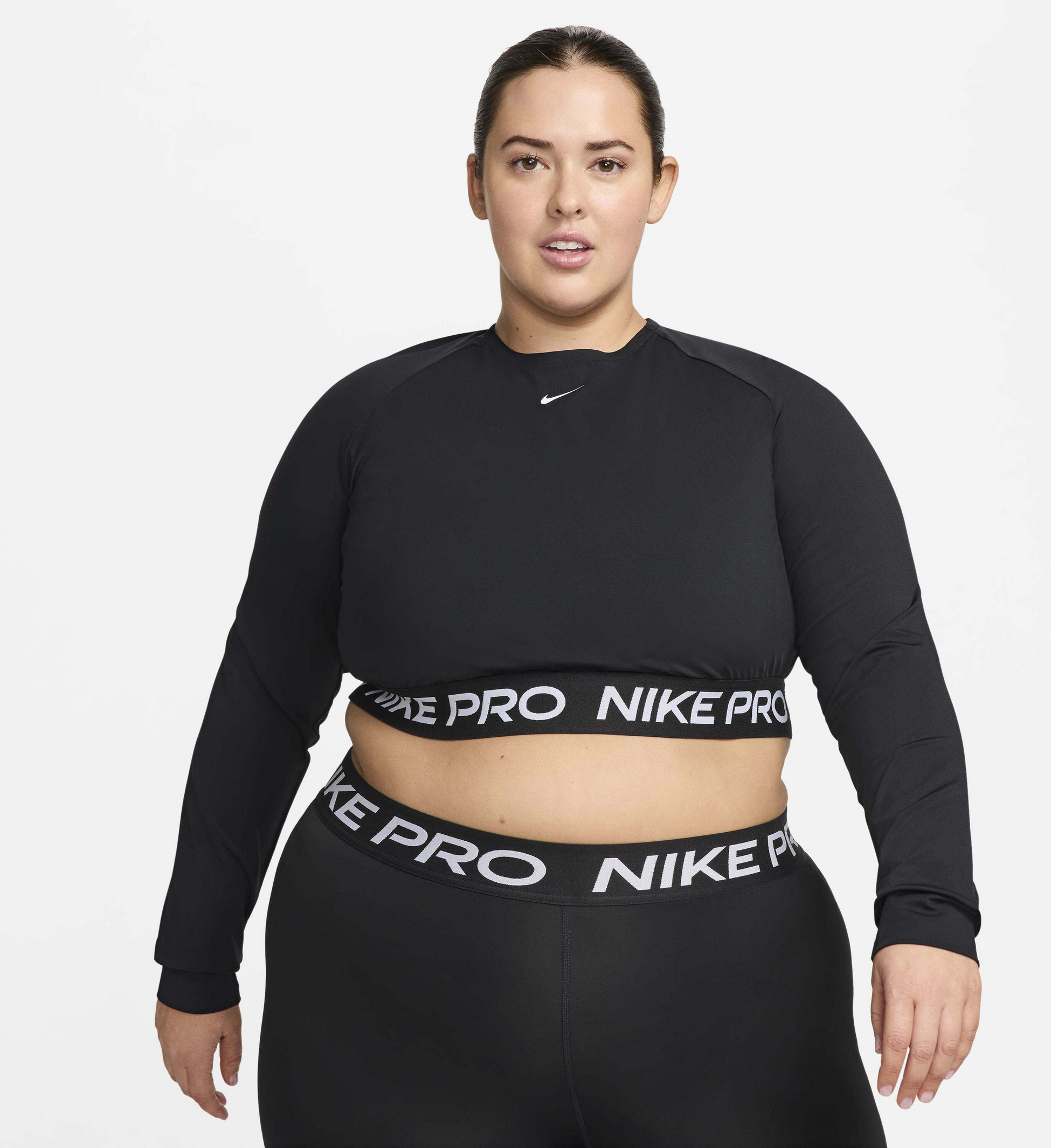 NIKE, Women's Dri-fit Cropped Long-sleeve Top (plus Size) Pro