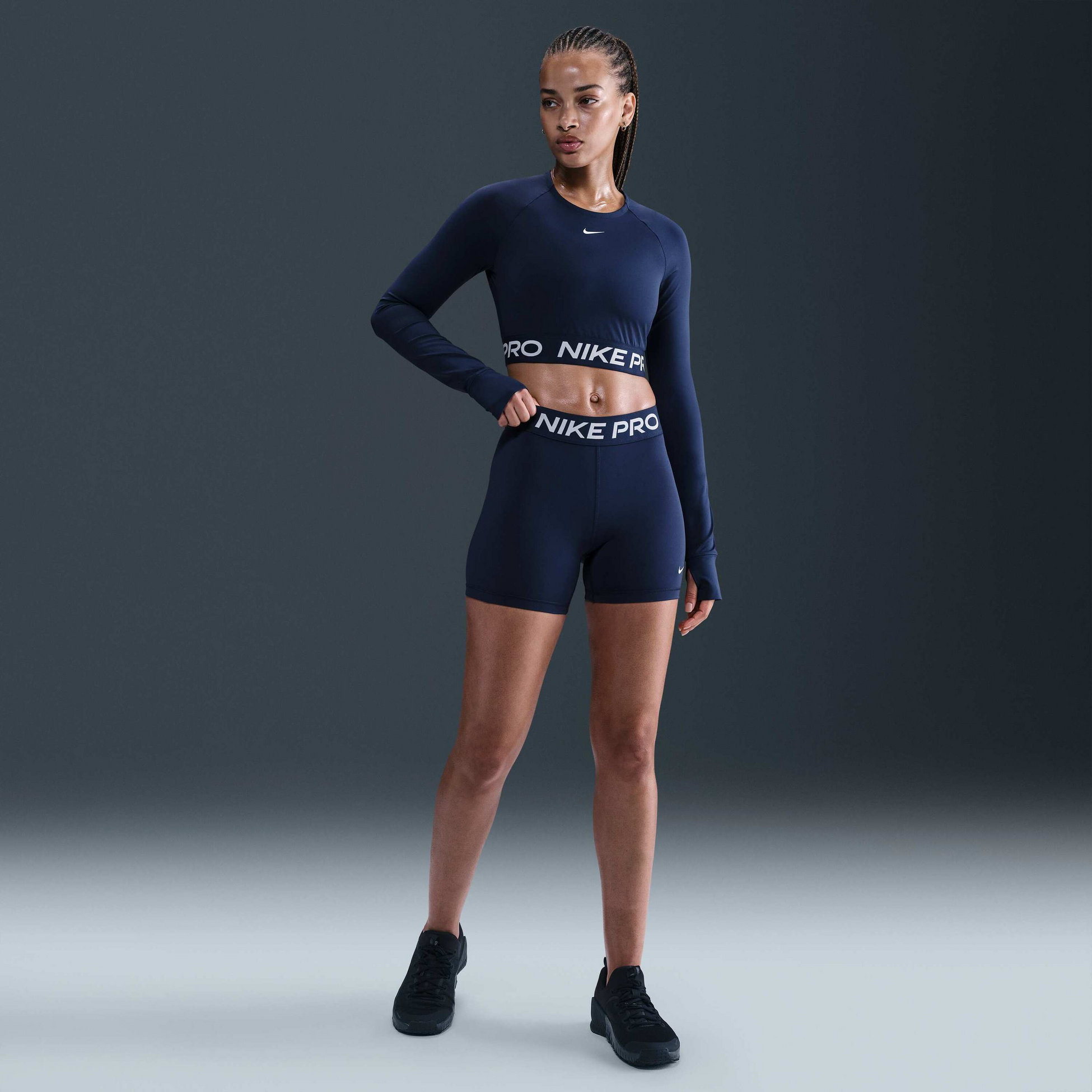 NIKE, Women's Dri-fit Cropped Long-sleeve Top Pro