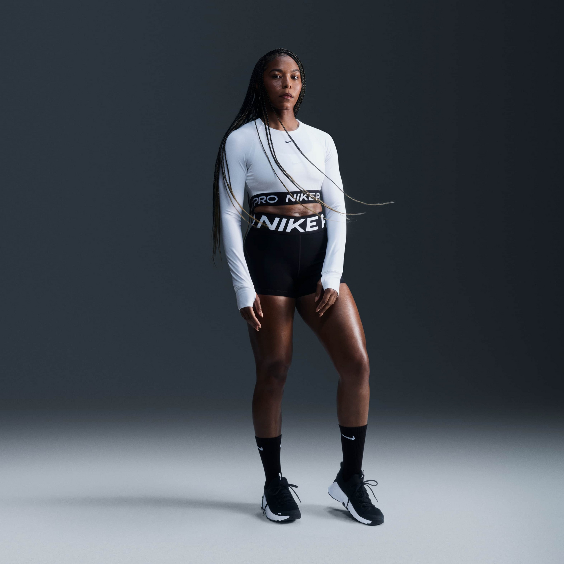 NIKE, Women's Dri-fit Cropped Long-sleeve Top Pro