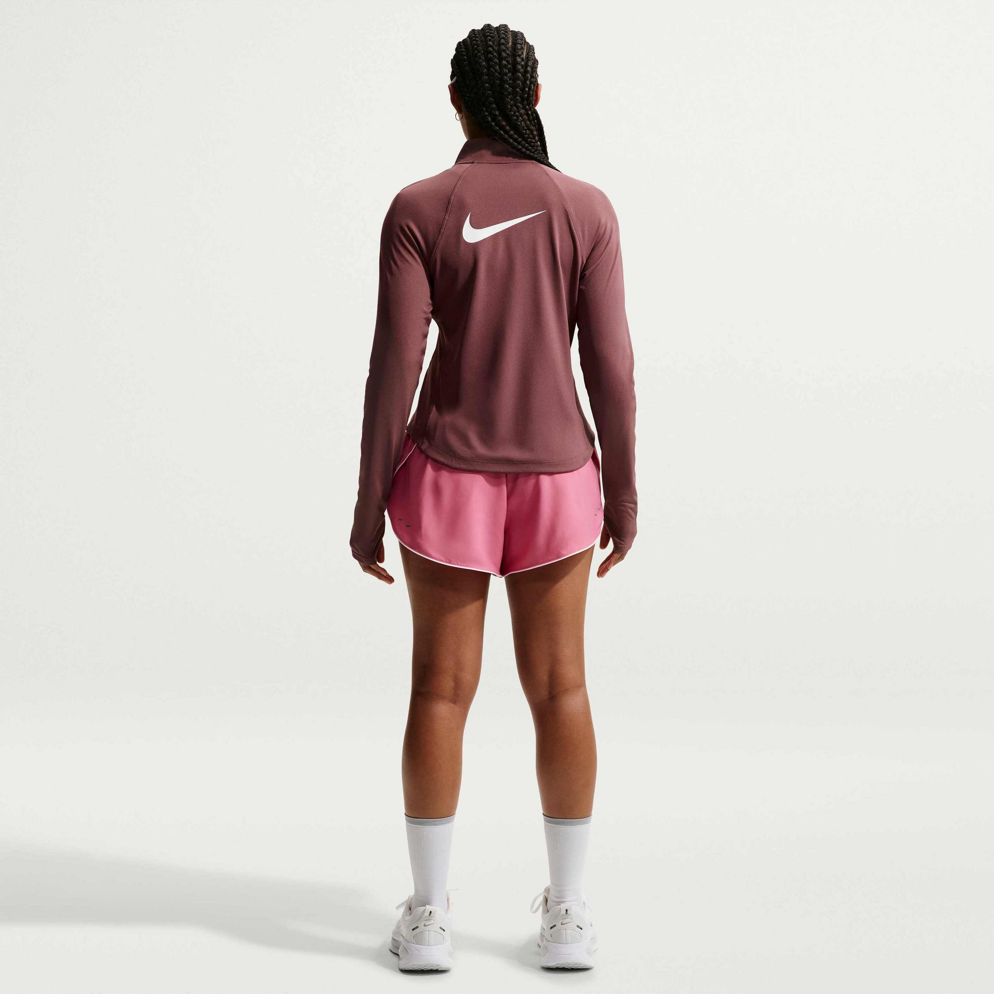 NIKE, Women's Dri-fit Mid-rise Brief-lined Running Shorts Tempo Flow Swoosh