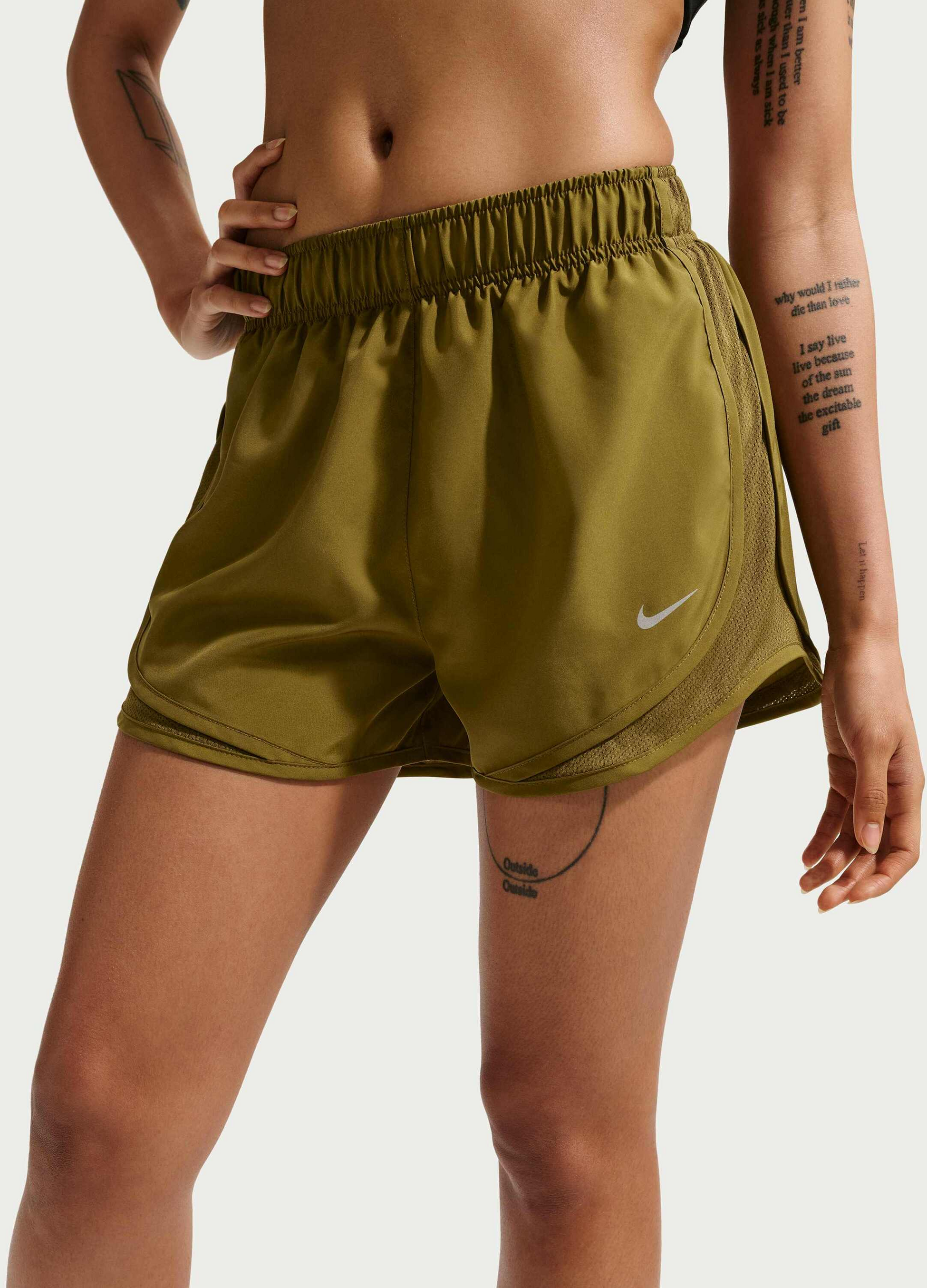NIKE, Women's Dri-fit Mid-rise Brief-lined Running Shorts Tempo