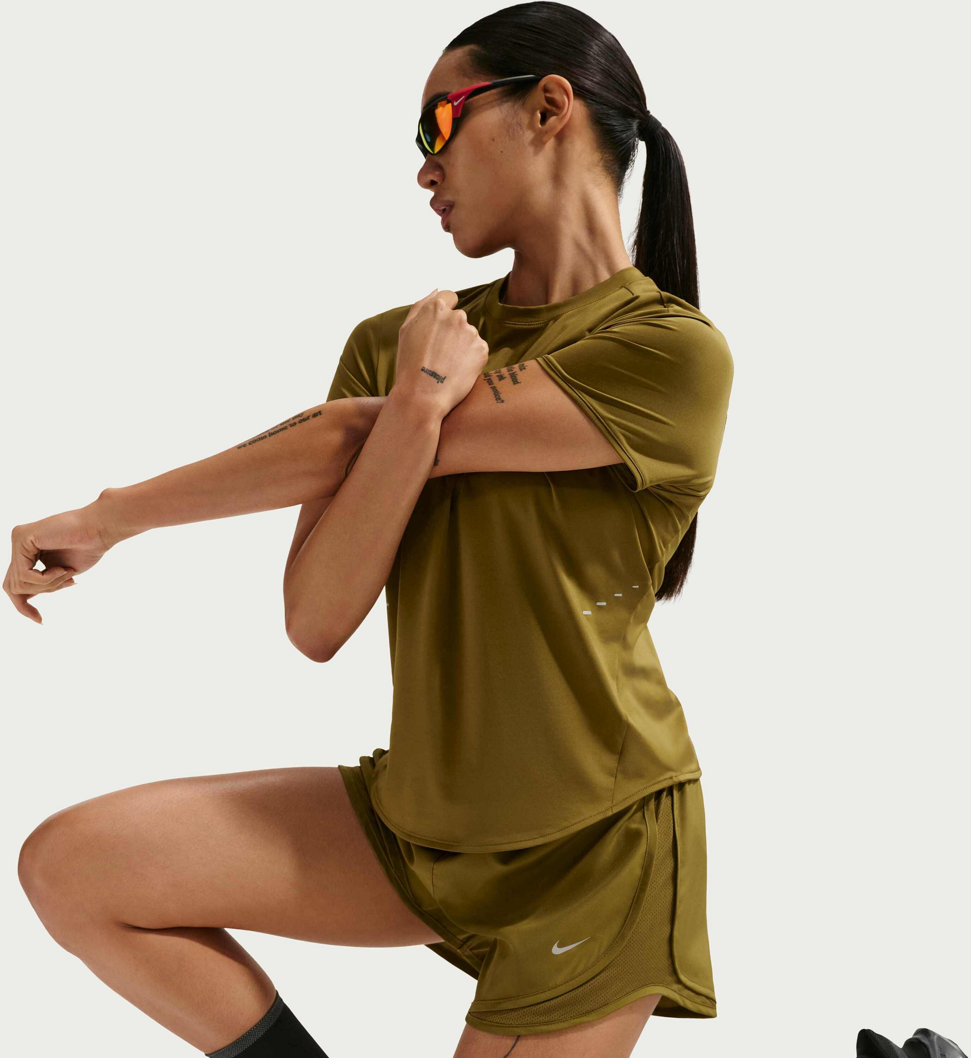 NIKE, Women's Dri-fit Mid-rise Brief-lined Running Shorts Tempo