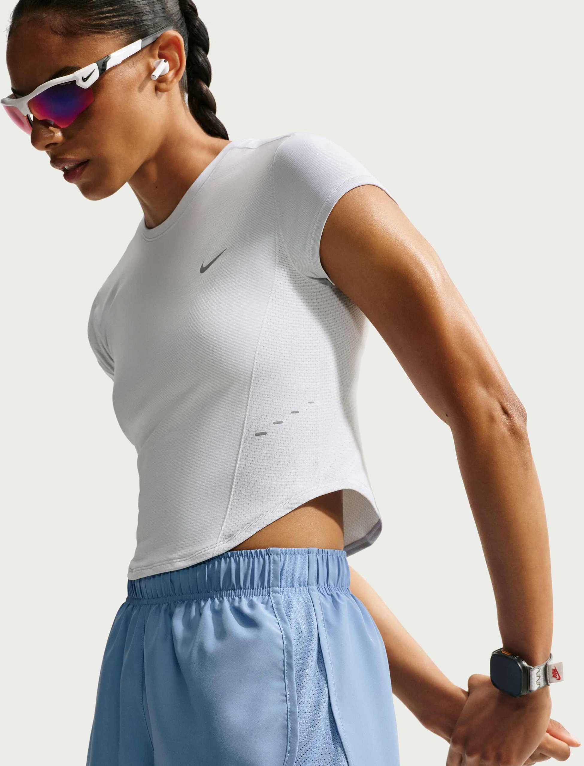 NIKE, Women's Dri-fit Mid-rise Brief-lined Running Shorts Tempo
