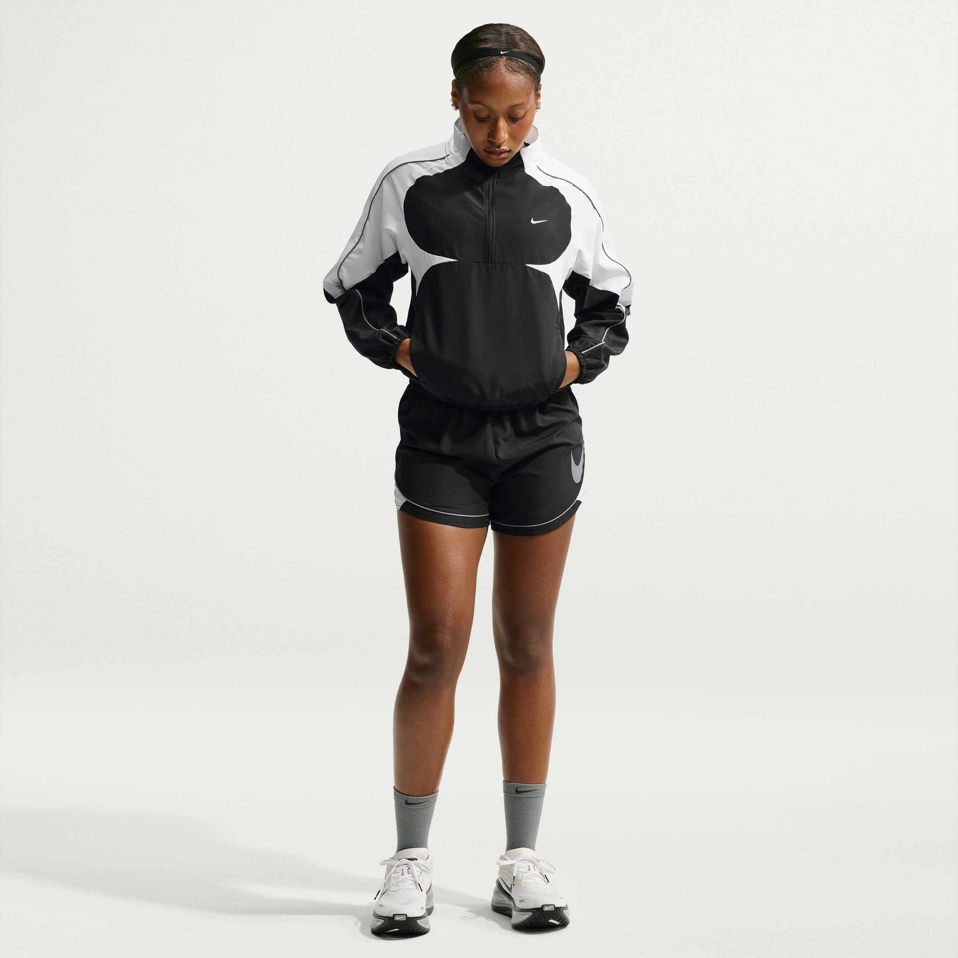 NIKE, Women's Dri-fit Mid-rise Unlined Running Shorts Swoosh