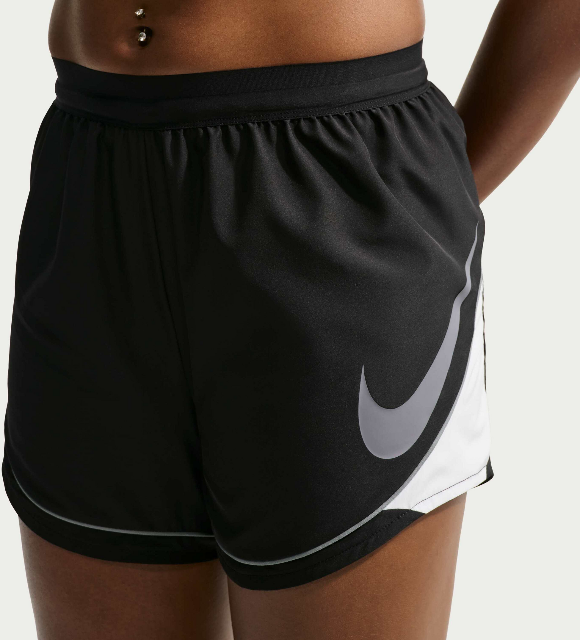 NIKE, Women's Dri-fit Mid-rise Unlined Running Shorts Swoosh