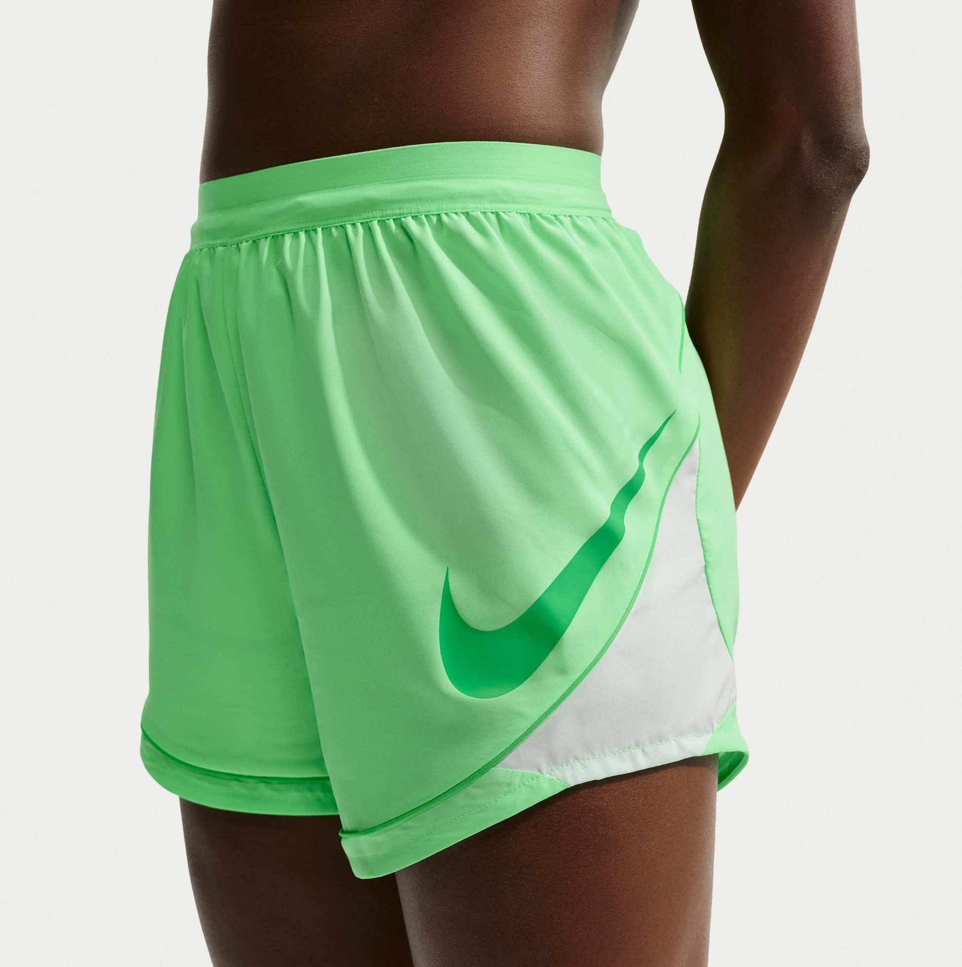 NIKE, Women's Dri-fit Mid-rise Unlined Running Shorts Swoosh