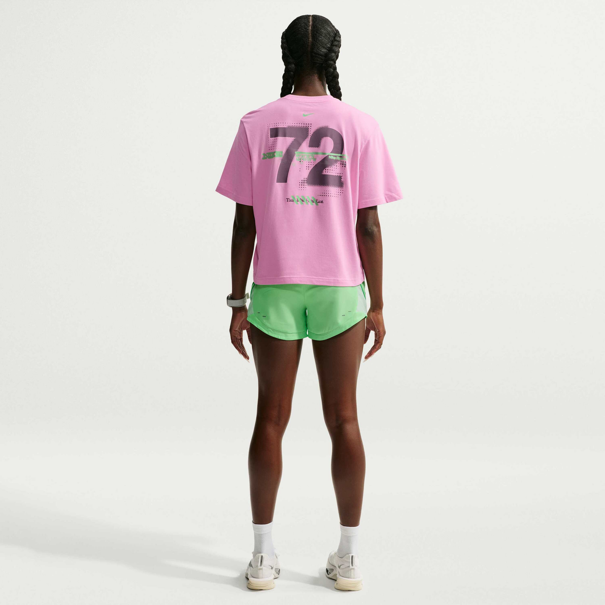 NIKE, Women's Dri-fit Mid-rise Unlined Running Shorts Swoosh