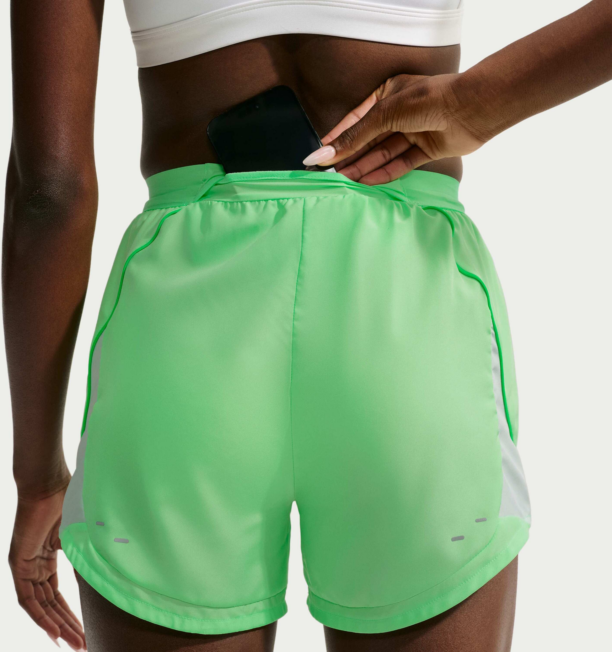 NIKE, Women's Dri-fit Mid-rise Unlined Running Shorts Swoosh