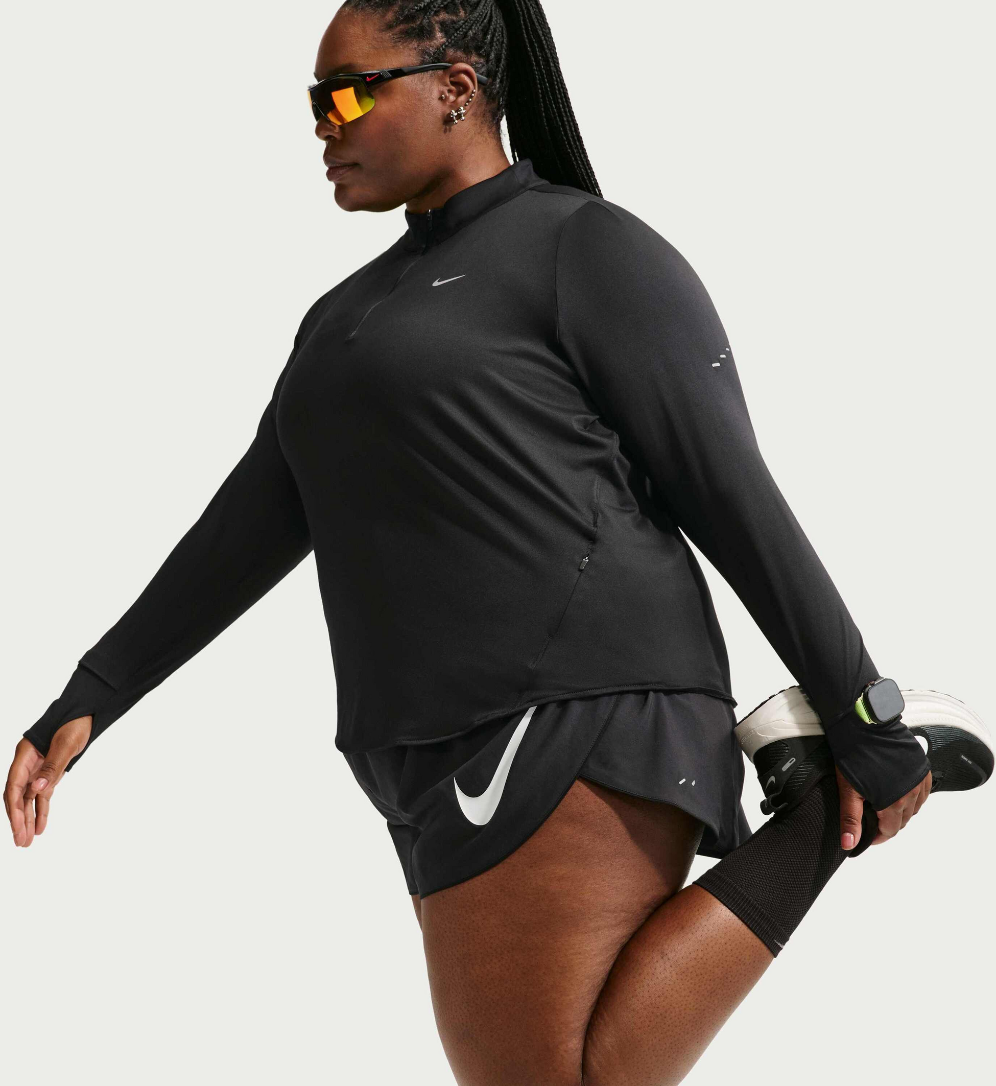 NIKE, Women's Dri-fit Uv 1/4-zip Running Top (plus Size) Swift