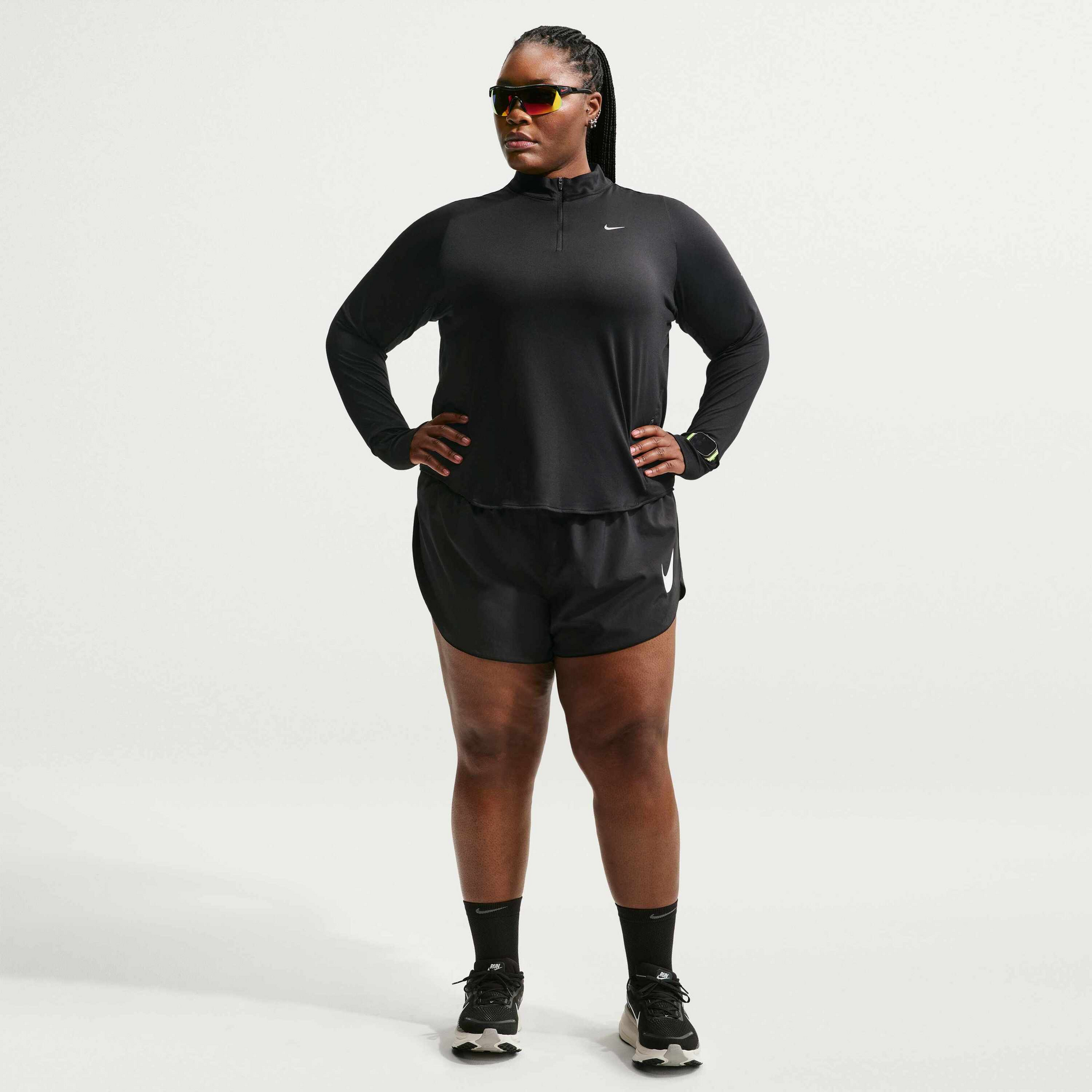 NIKE, Women's Dri-fit Uv 1/4-zip Running Top (plus Size) Swift