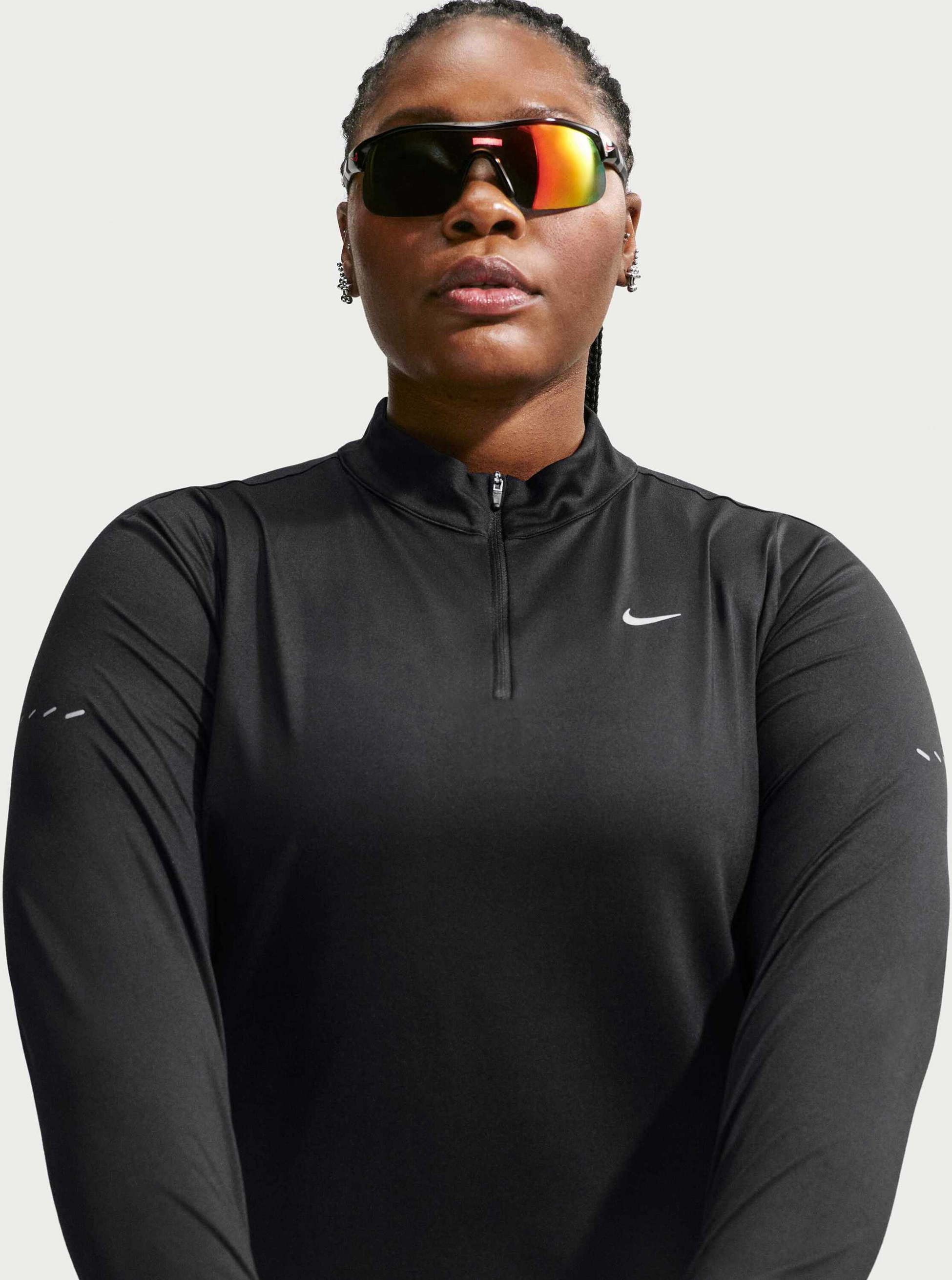 NIKE, Women's Dri-fit Uv 1/4-zip Running Top (plus Size) Swift