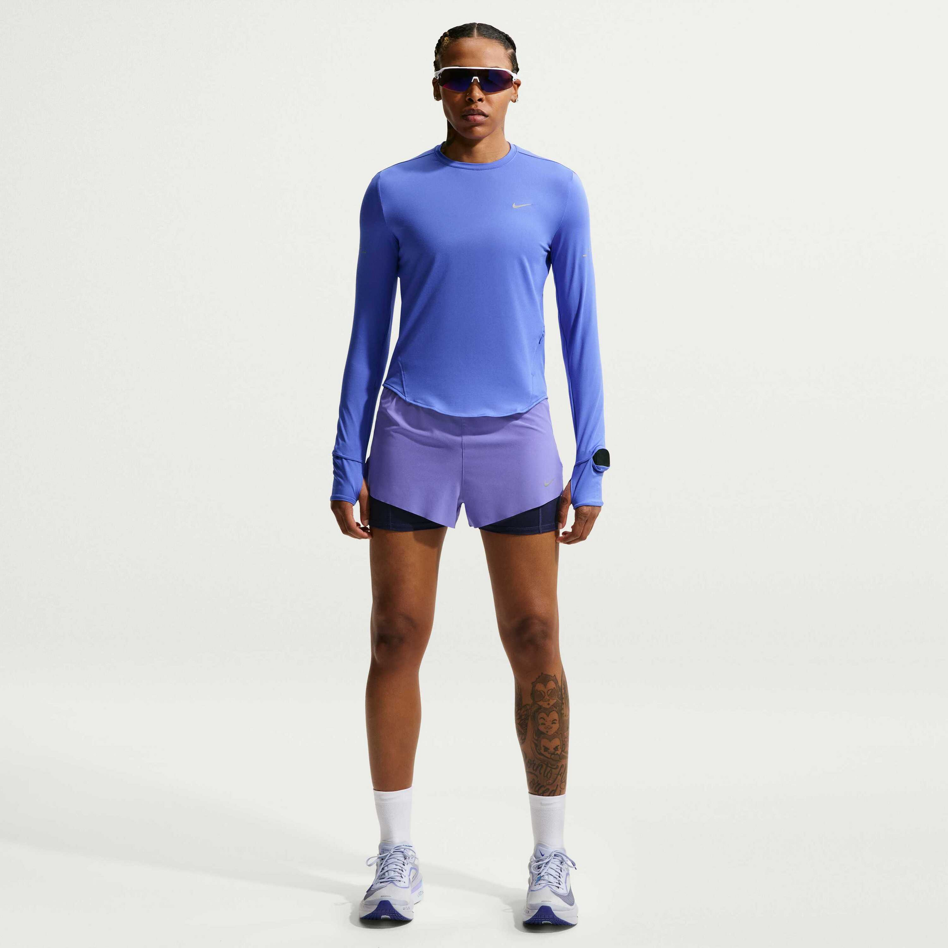 NIKE, Women's Dri-fit Uv Long-sleeve Crew-neck Running Top Swift