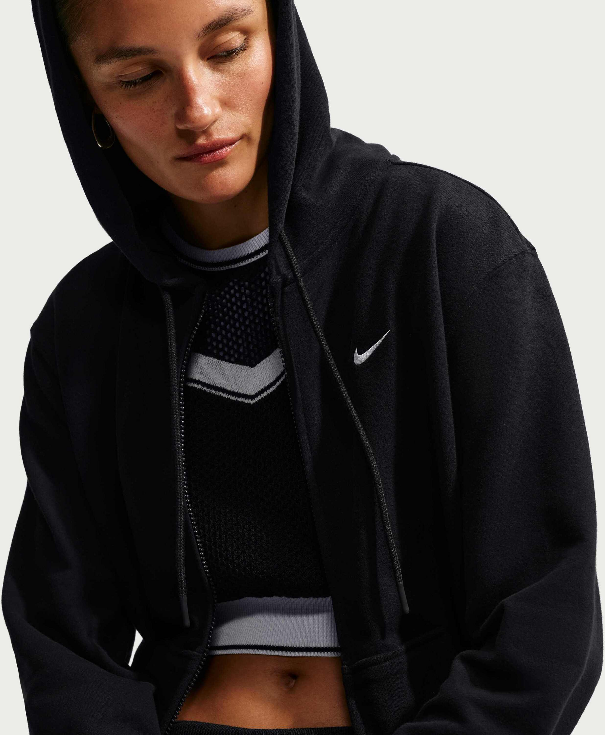 NIKE, Women's Full-zip Hoodie Studio Fleece Lightweight