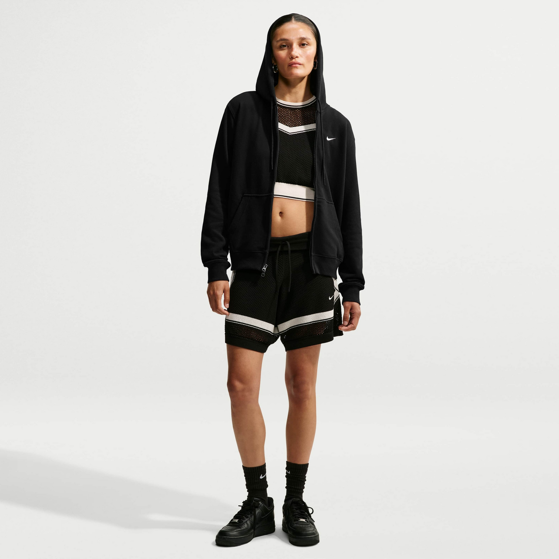 NIKE, Women's Full-zip Hoodie Studio Fleece Lightweight