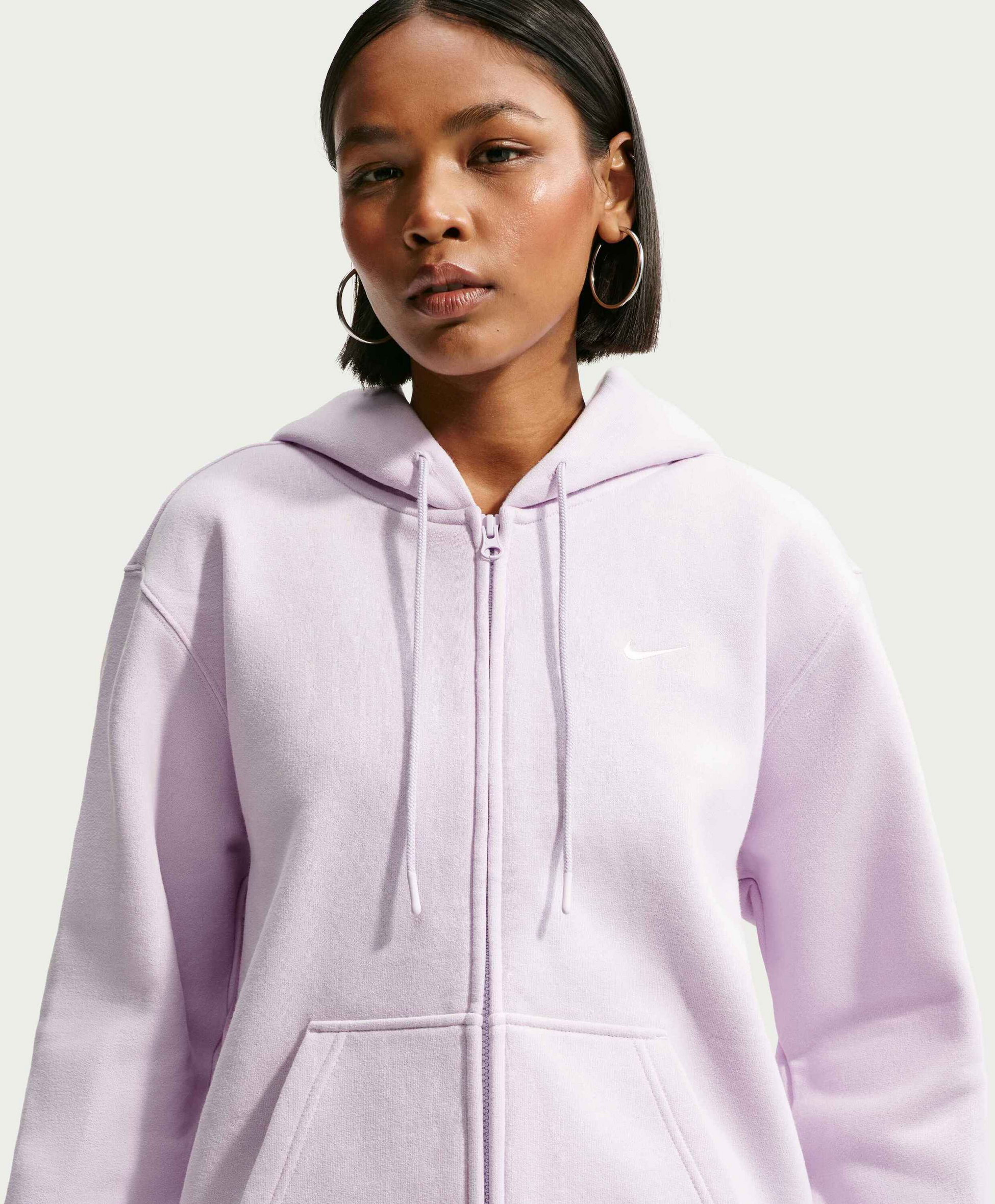NIKE, Women's Full-zip Hoodie Studio Fleece Medium Weight