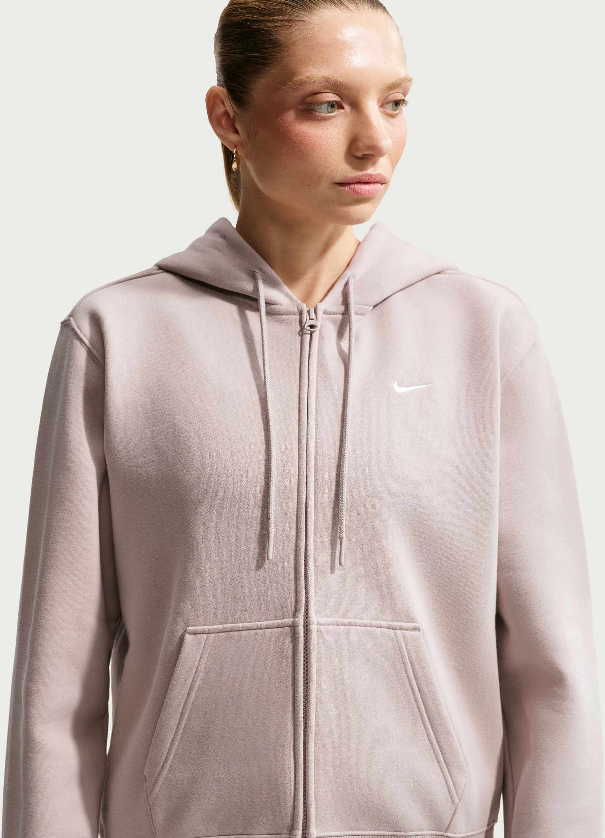 NIKE, Women's Full-zip Hoodie Studio Fleece Medium Weight