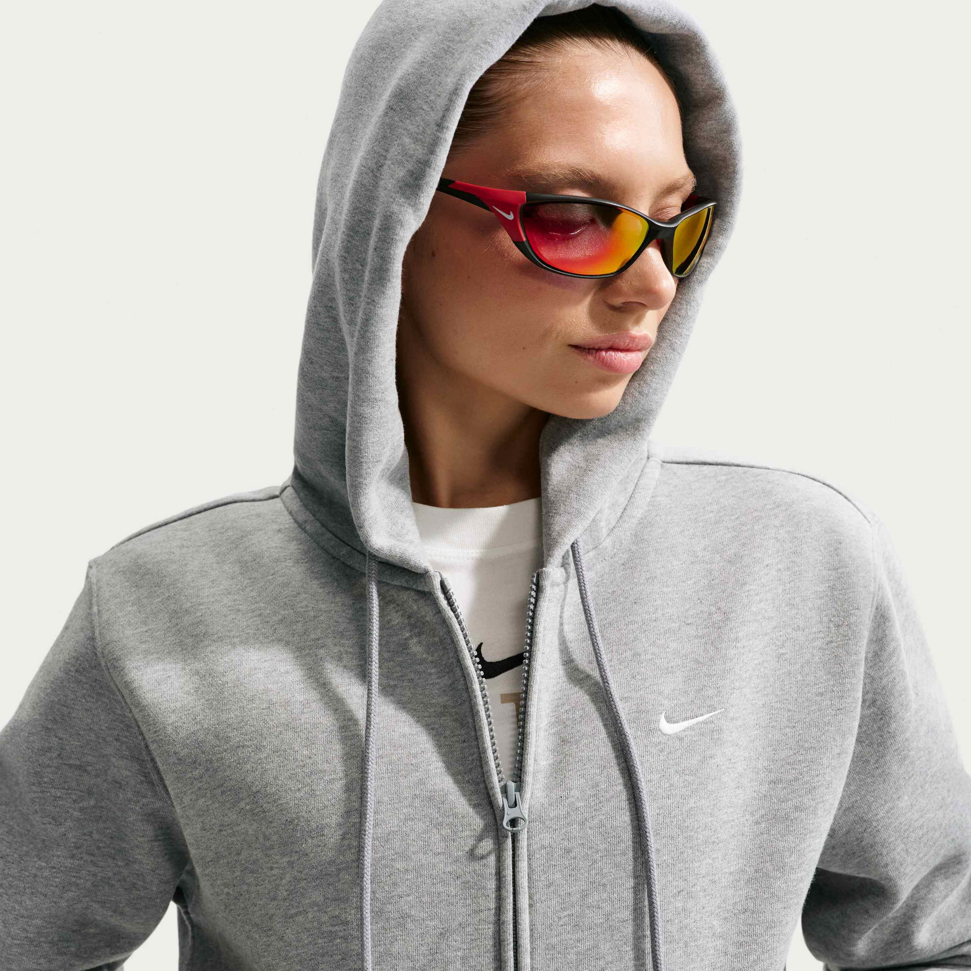 NIKE, Women's Full-zip Hoodie Studio Fleece Medium Weight