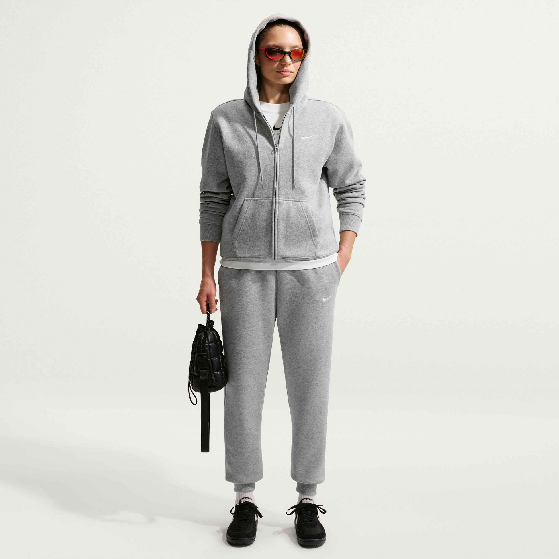 NIKE, Women's Full-zip Hoodie Studio Fleece Medium Weight