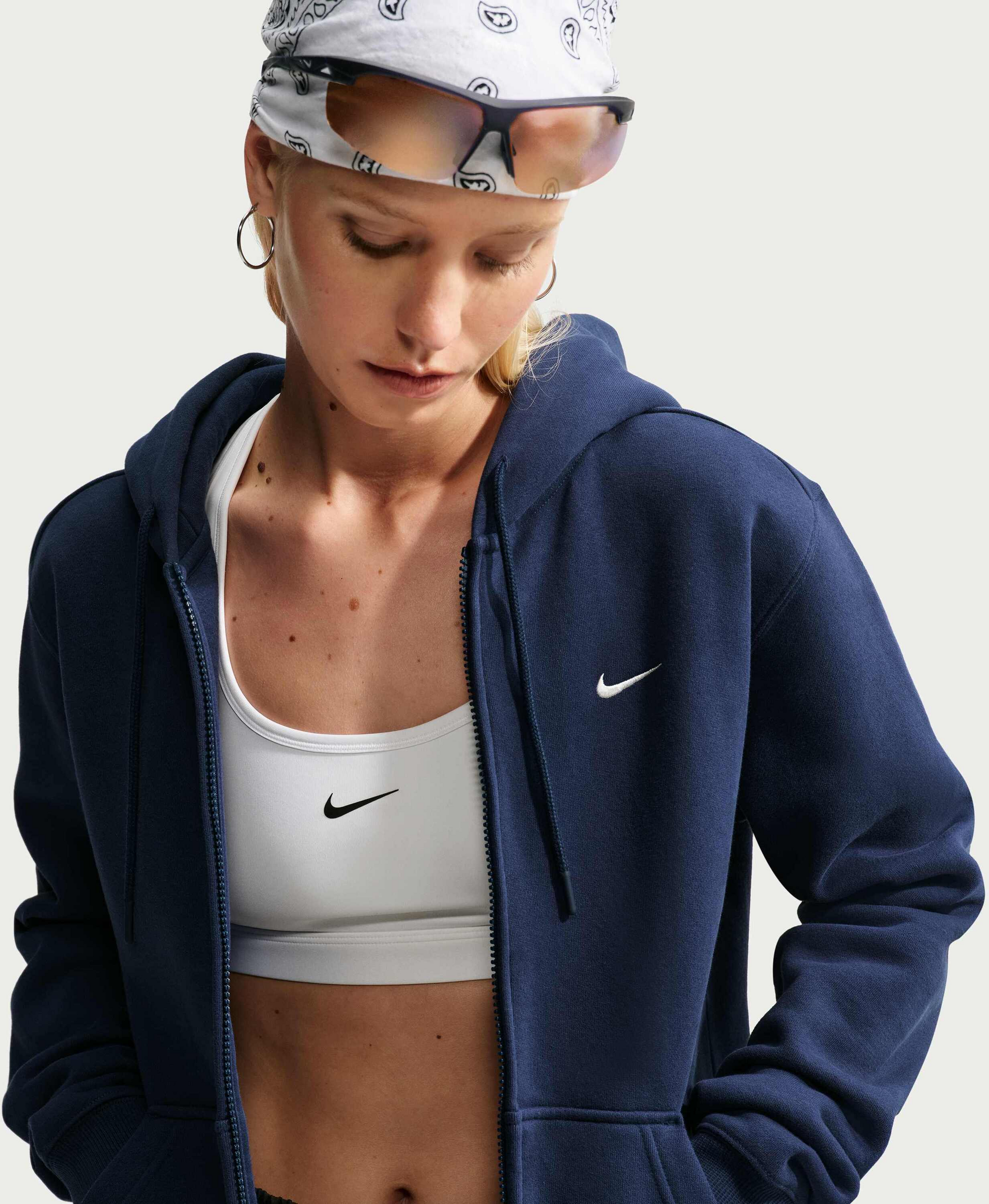 NIKE, Women's Full-zip Hoodie Studio Fleece Medium Weight