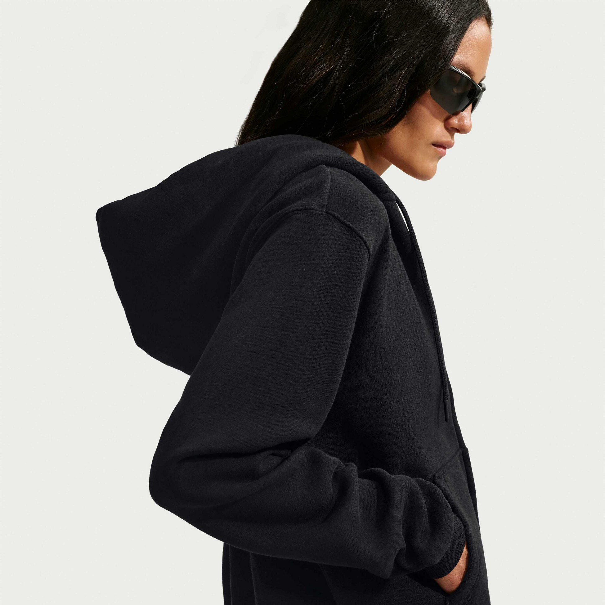 NIKE, Women's Full-zip Hoodie Studio Fleece Medium Weight