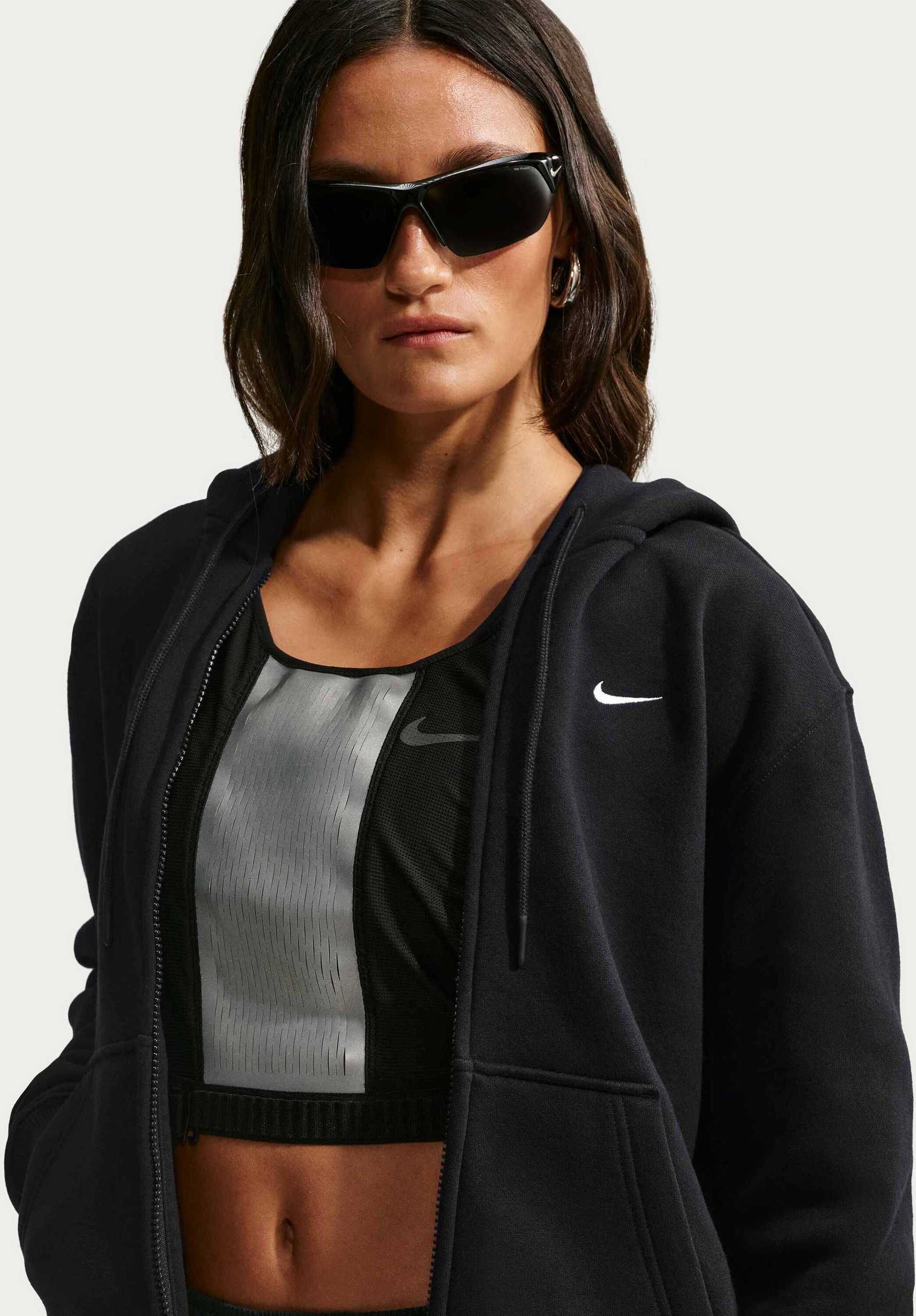 NIKE, Women's Full-zip Hoodie Studio Fleece Medium Weight