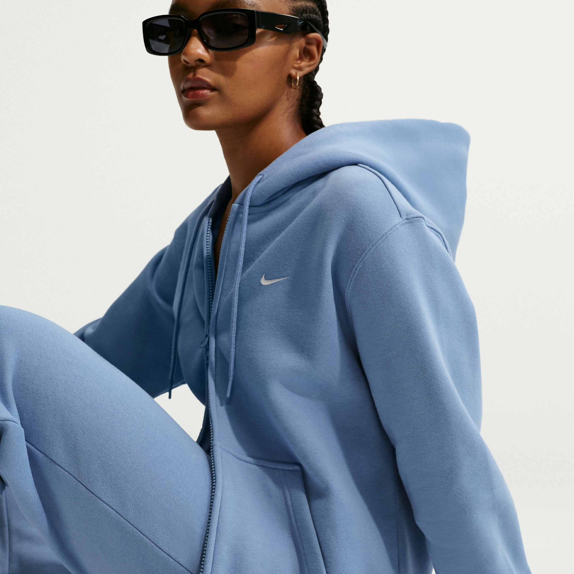 NIKE, Women's Full-zip Hoodie Studio Fleece Medium Weight