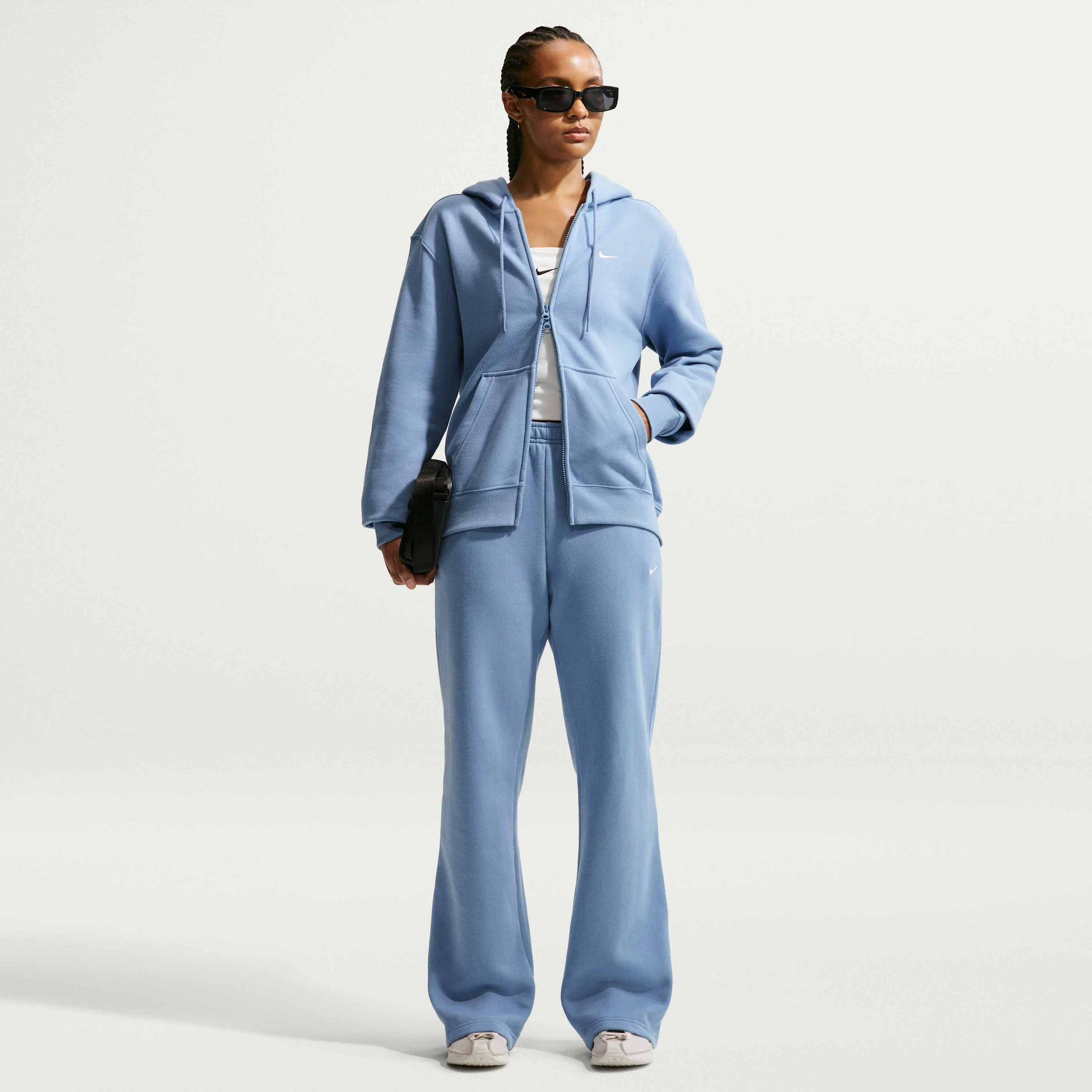 NIKE, Women's Full-zip Hoodie Studio Fleece Medium Weight