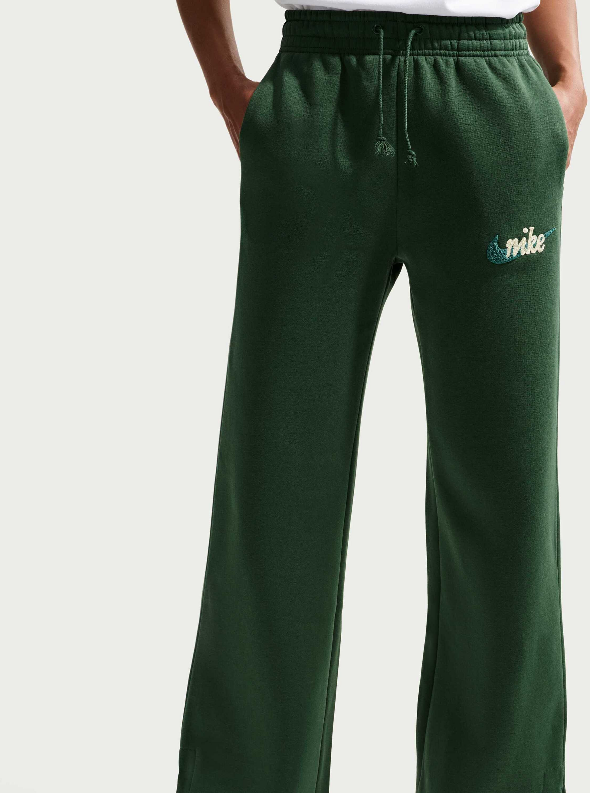 NIKE, Women's High-waisted Wide-leg Logo Trousers Sportswear Phoenix Fleece